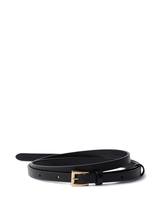 leather square-buckle belt