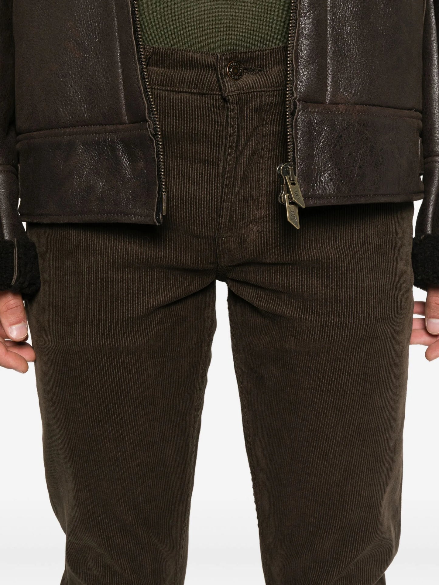 slim-fit corduroy trousers