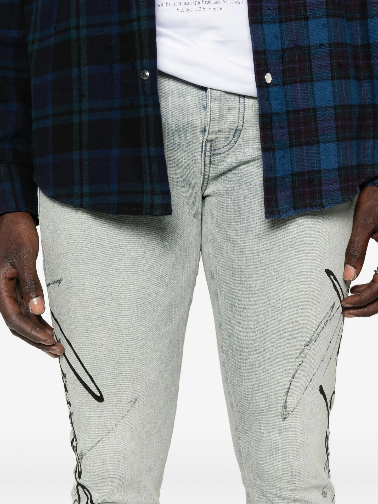 button-fastening jeans