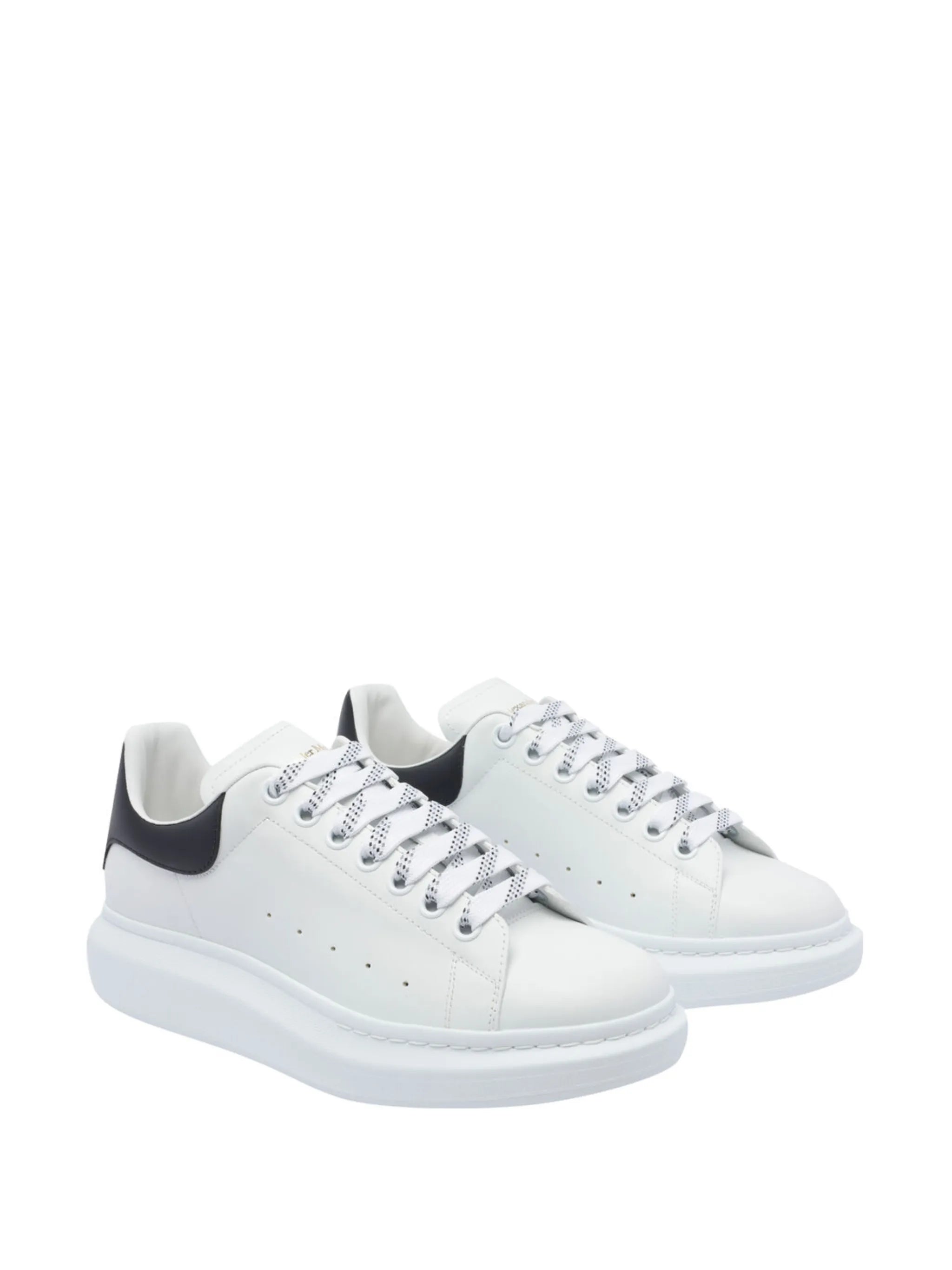 Oversized leather lace-up sneakers