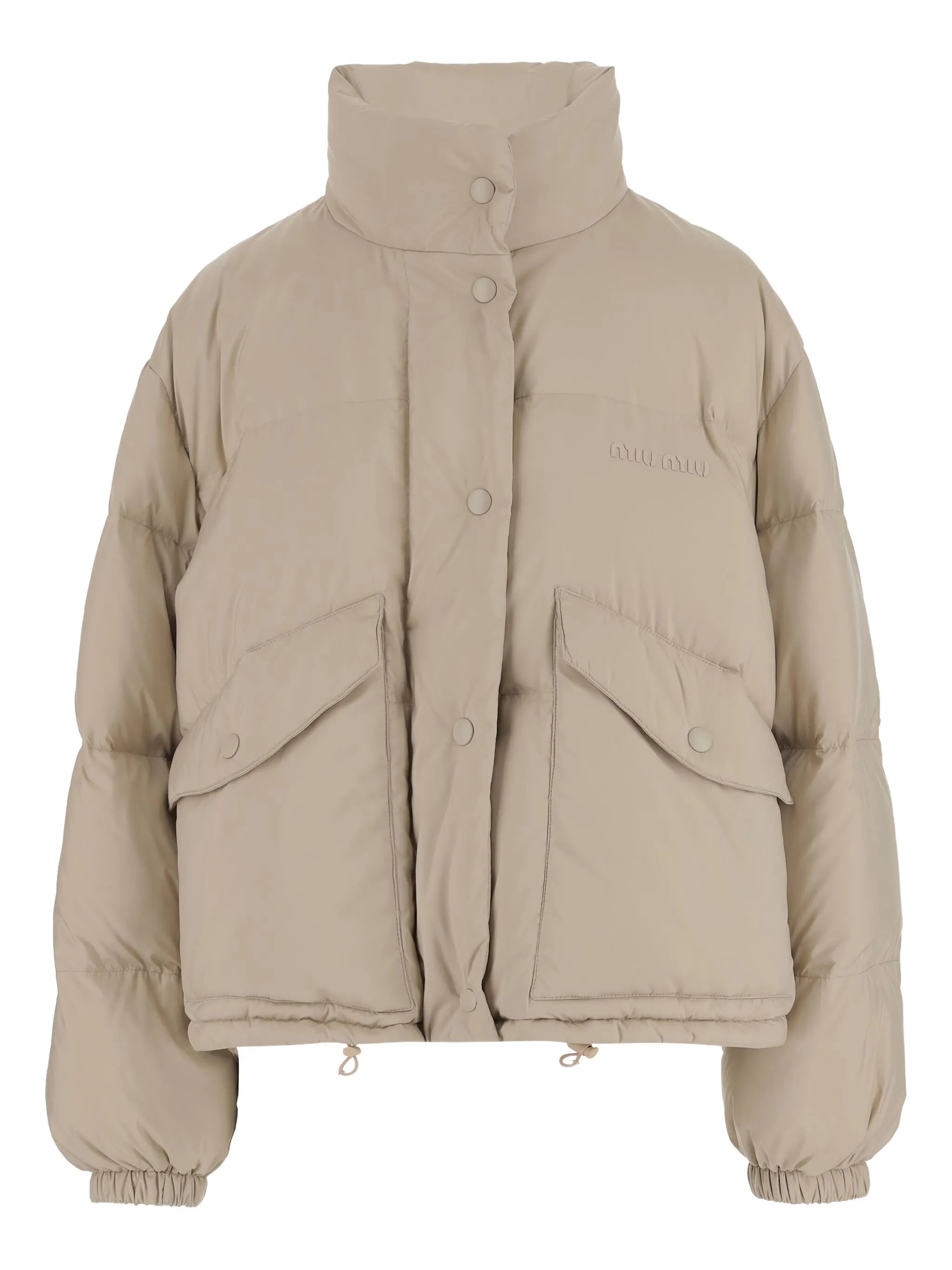 high-neck flap-pockets jacket
