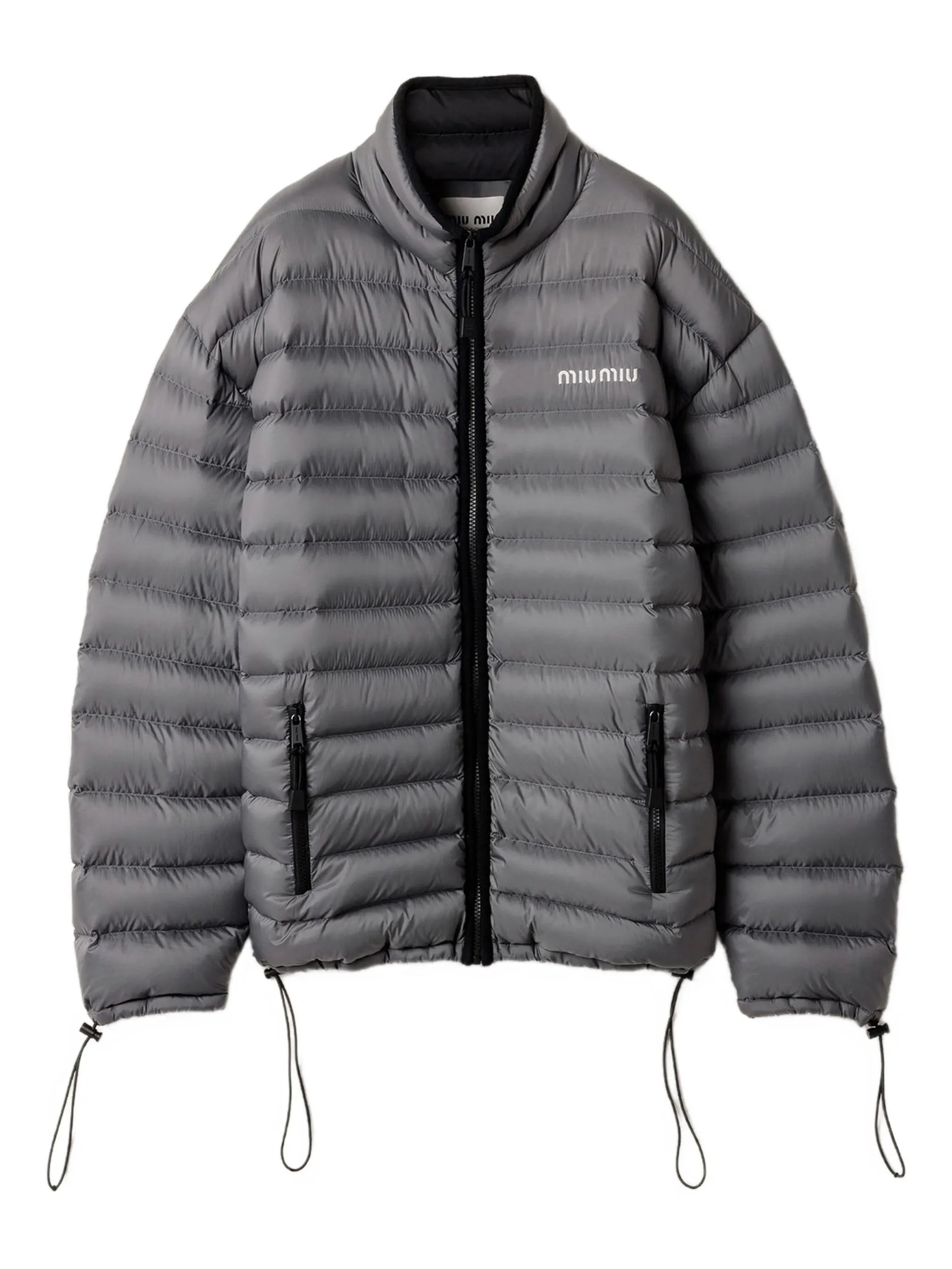 drawstring-cuff padded jacket