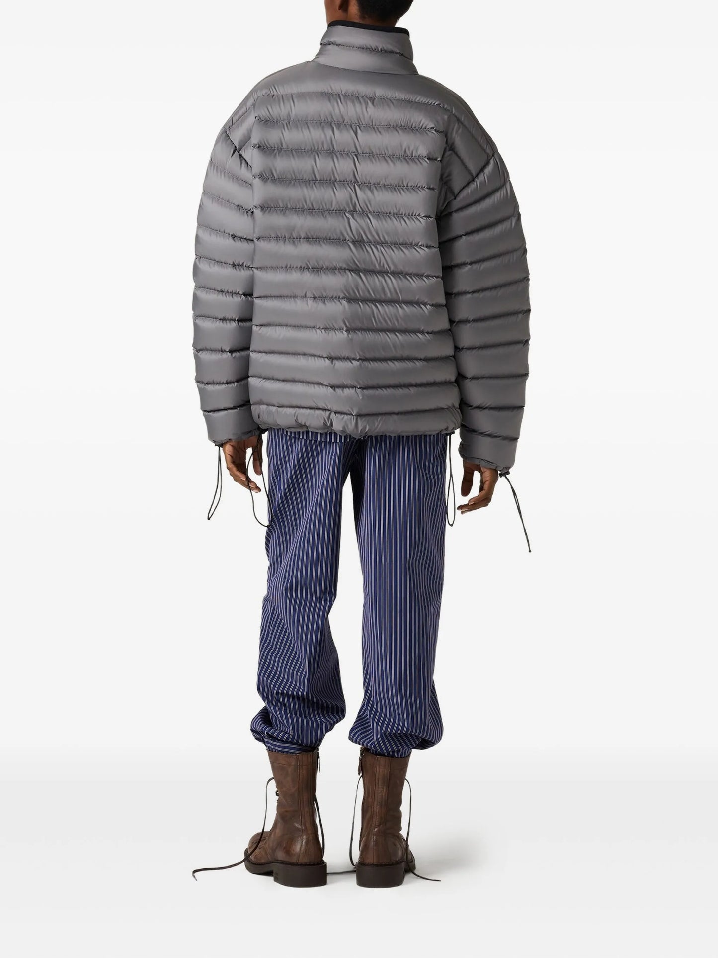 drawstring-cuff padded jacket