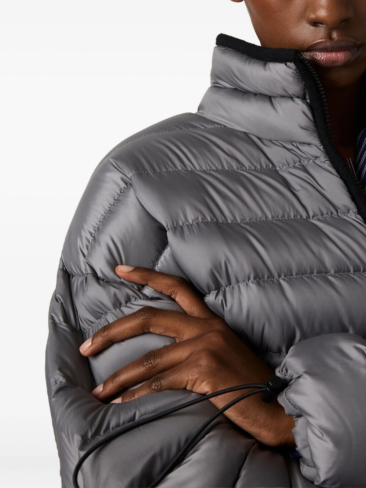 drawstring-cuff padded jacket