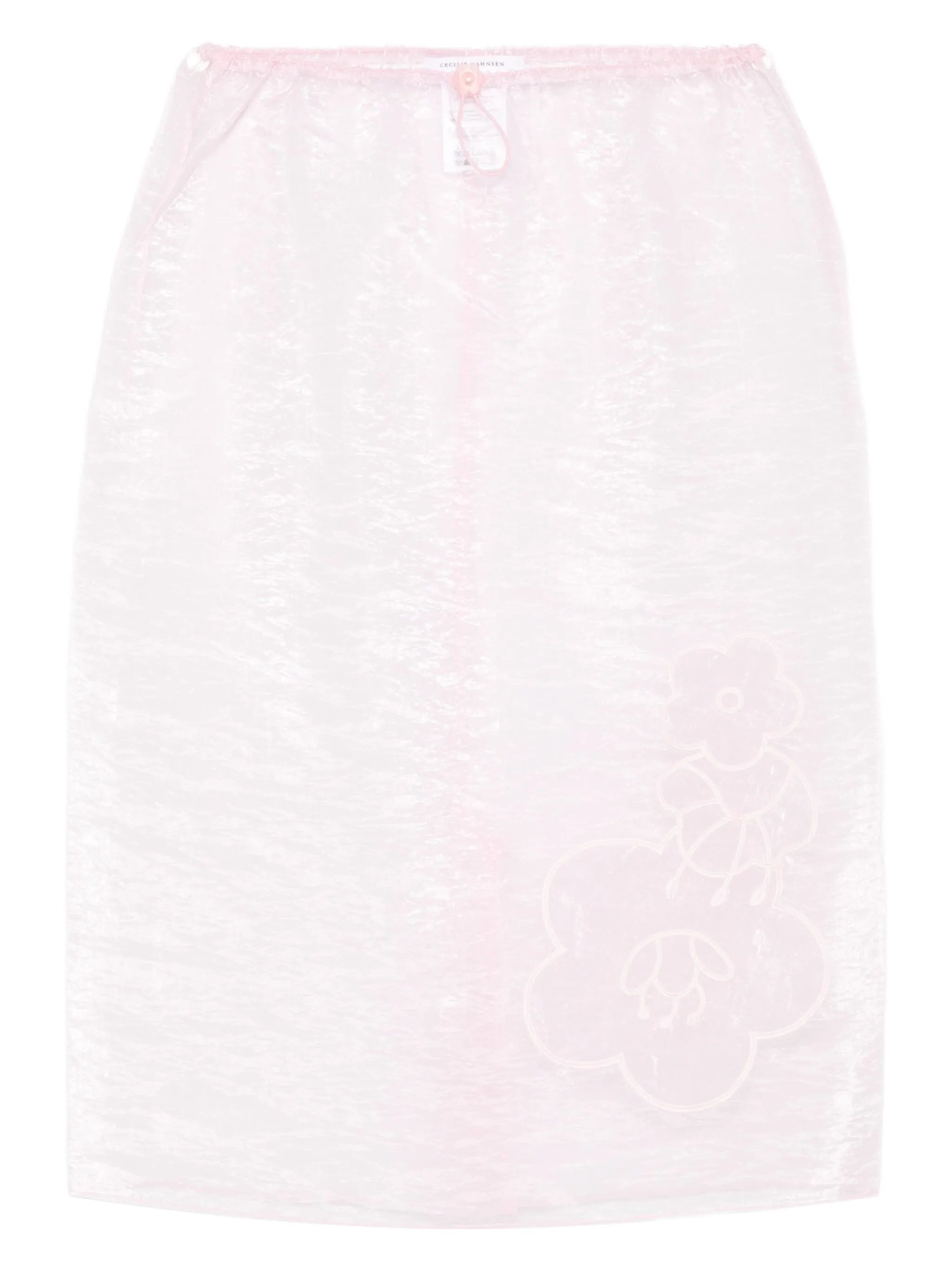 floral-embroidered skirt