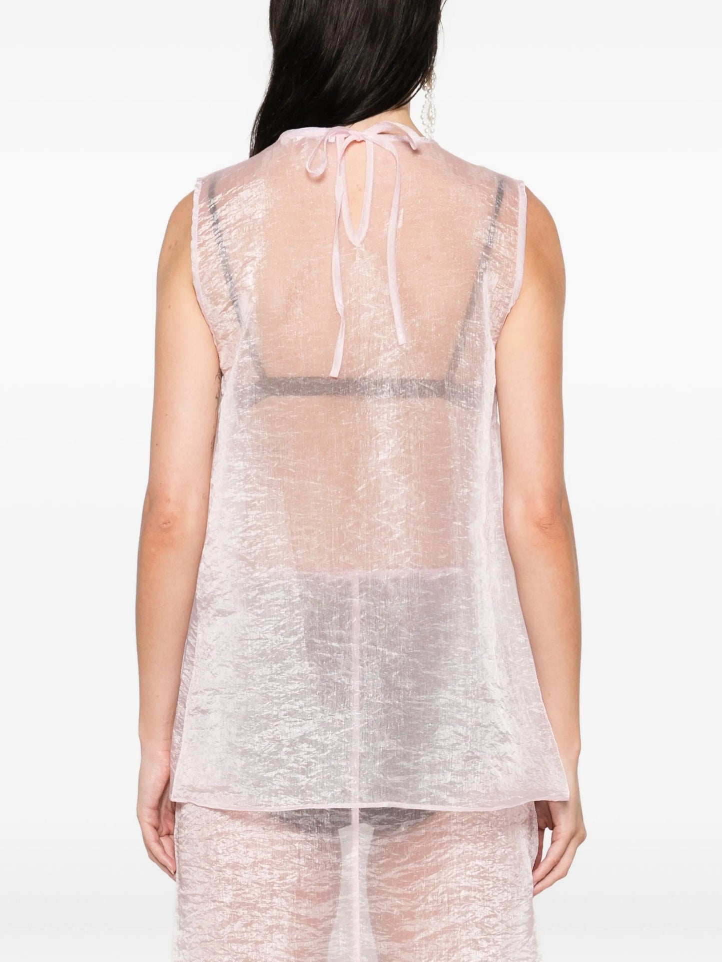 floral-embellished sleeveless top