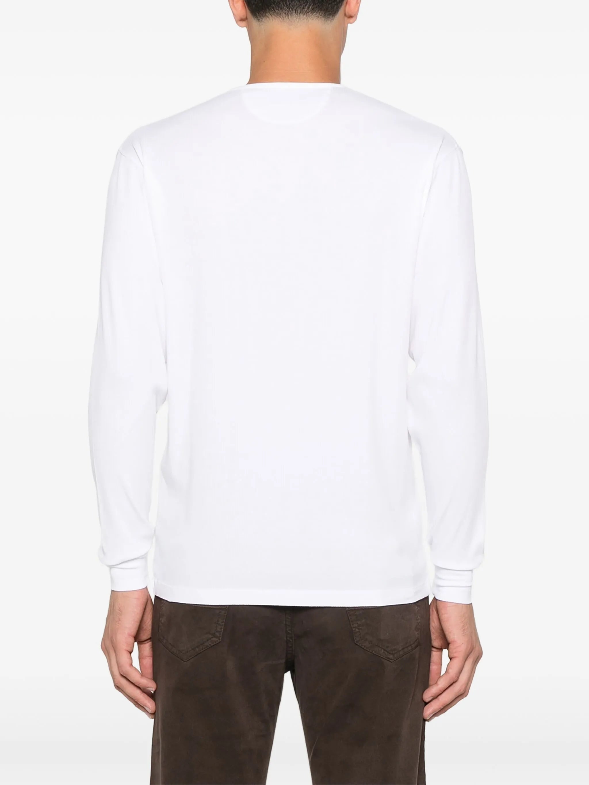 long-sleeve button-placket T-shirt