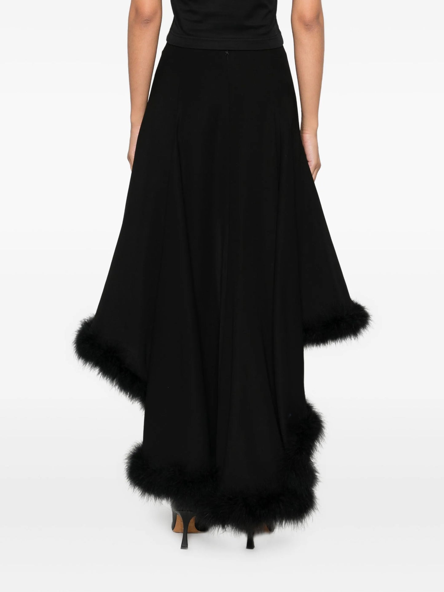 trimmed asymmetric skirt