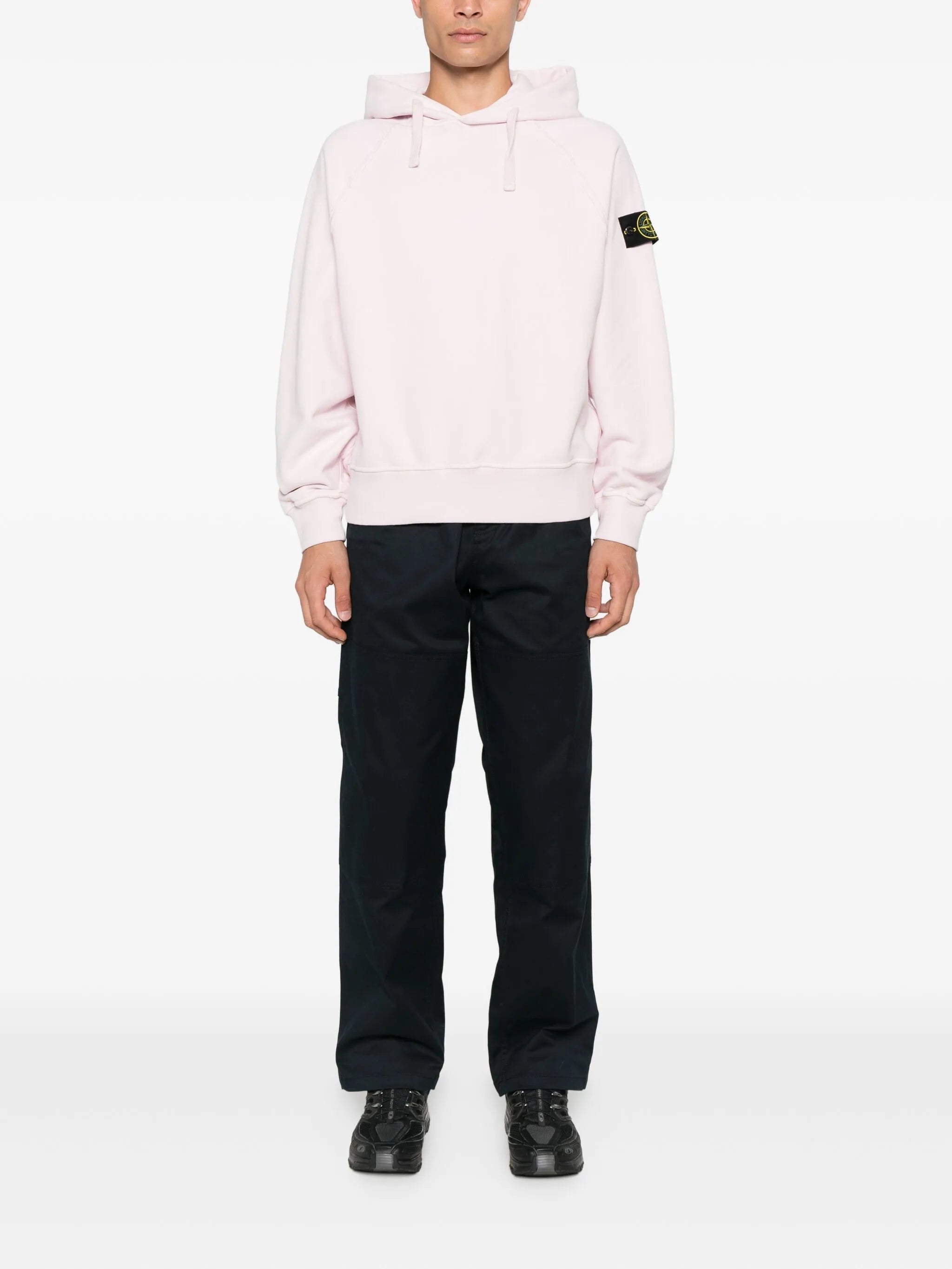 logo-patch hooded sweater