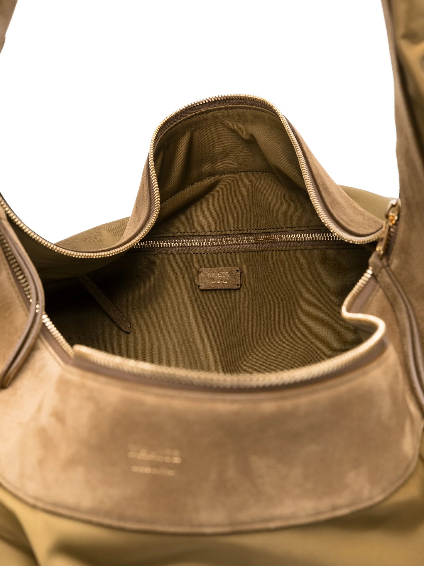 suede-trimmed shoulder bag