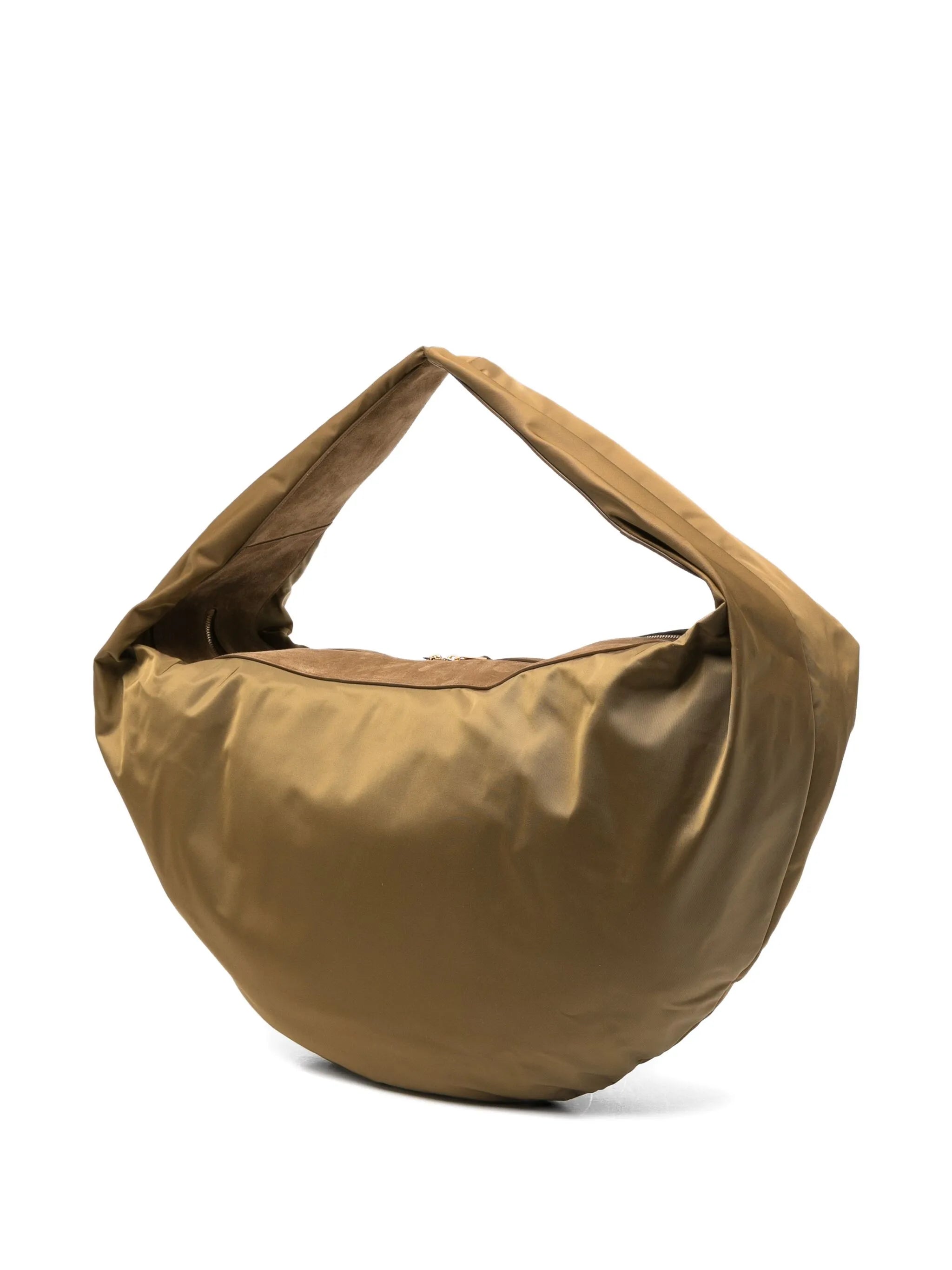 suede-trimmed shoulder bag