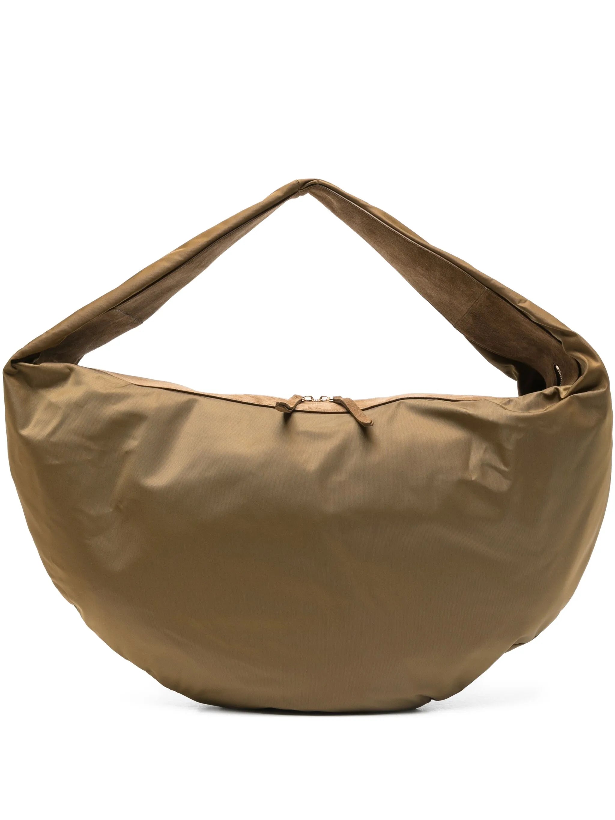 suede-trimmed shoulder bag
