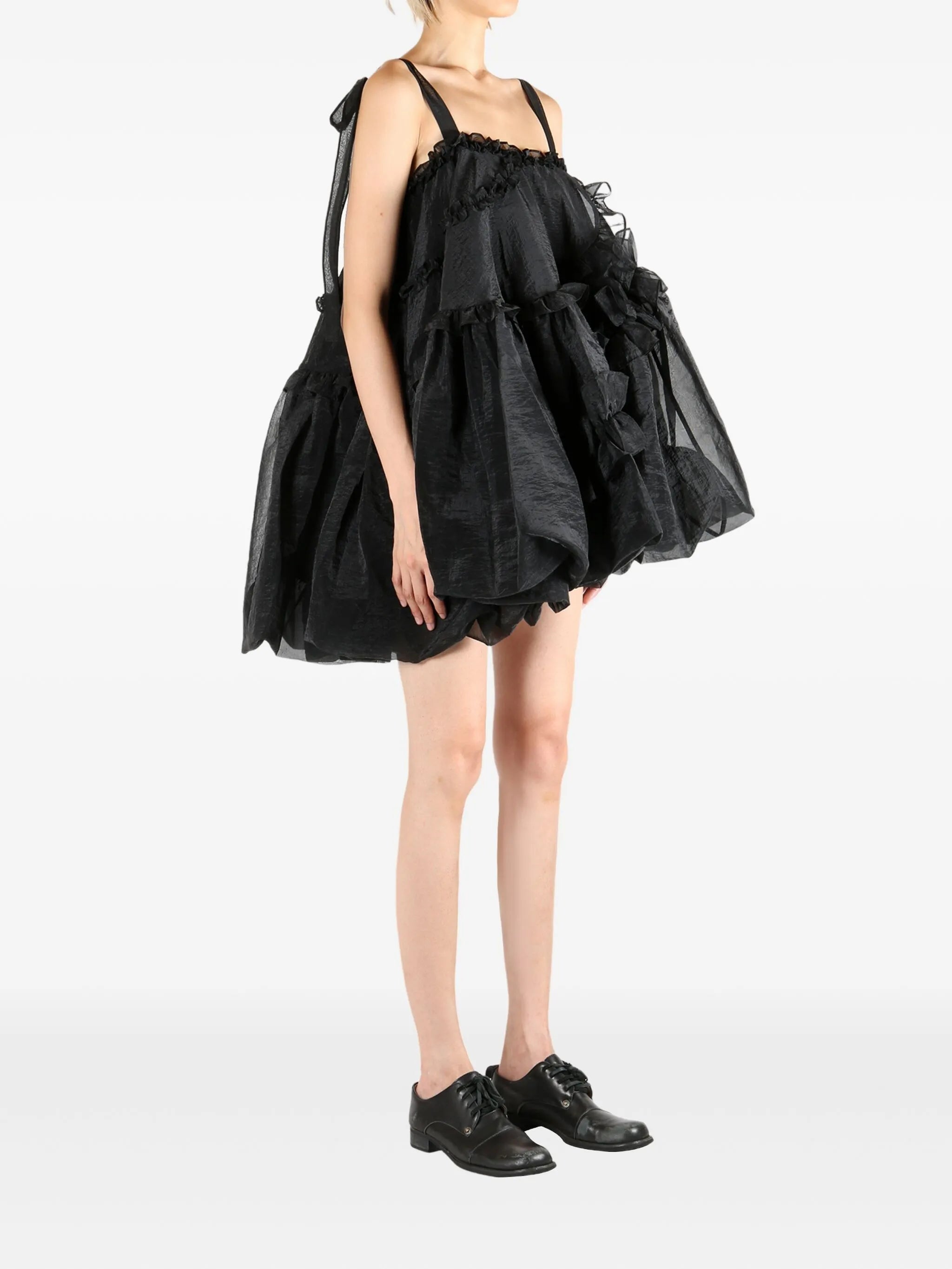 Cristina ruffled tie-strap mini dress