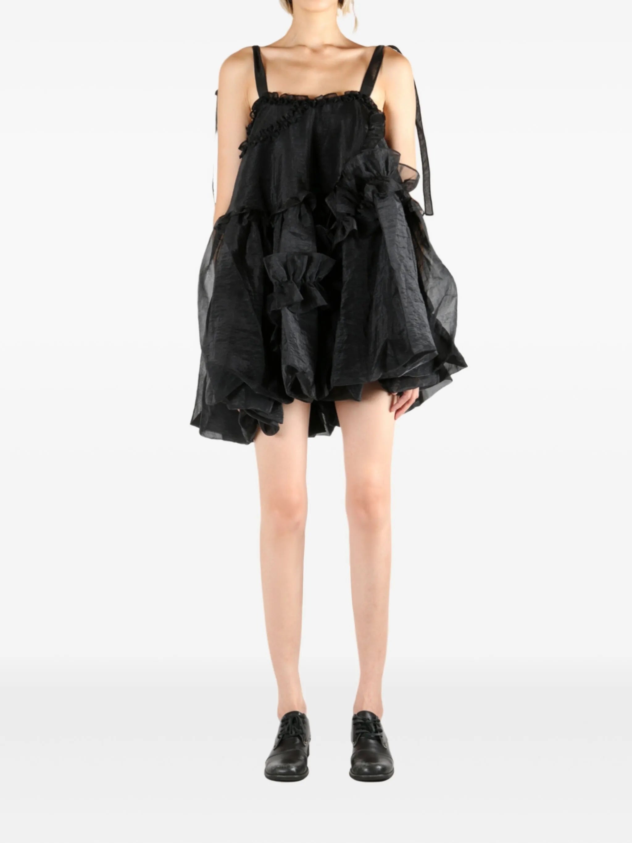 Cristina ruffled tie-strap mini dress