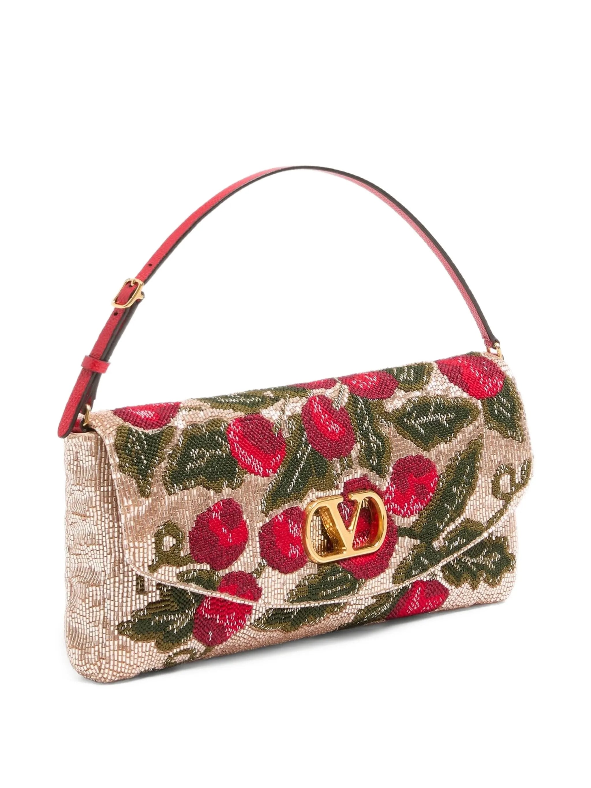 embroidered beaded shoulder bag