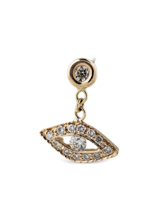 14K yellow gold Eye diamond earring