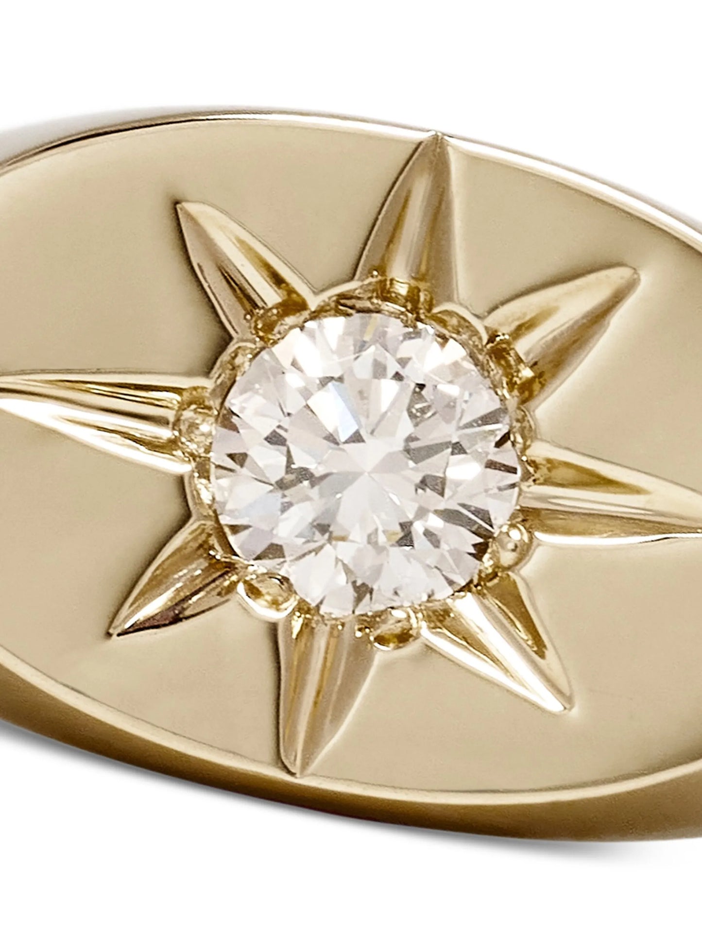 14K yellow gold Starburst diamond ring
