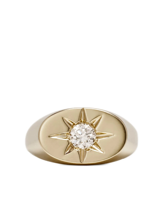14K yellow gold Starburst diamond ring