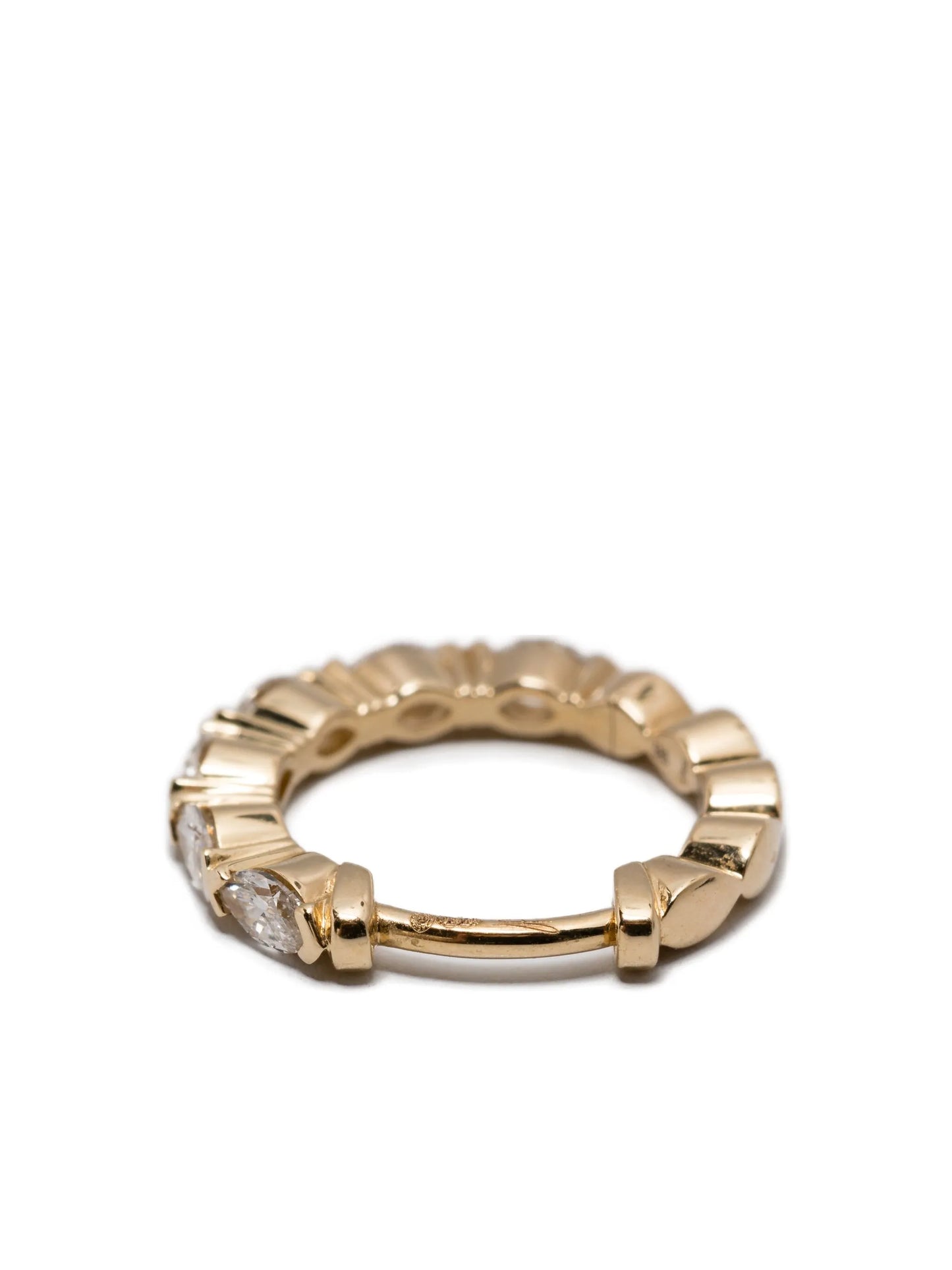 14CT yellow gold diamond mini hoop earrings