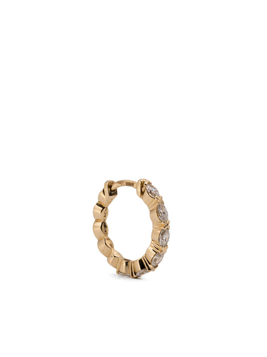 14K yellow gold diamond mini hoop earrings