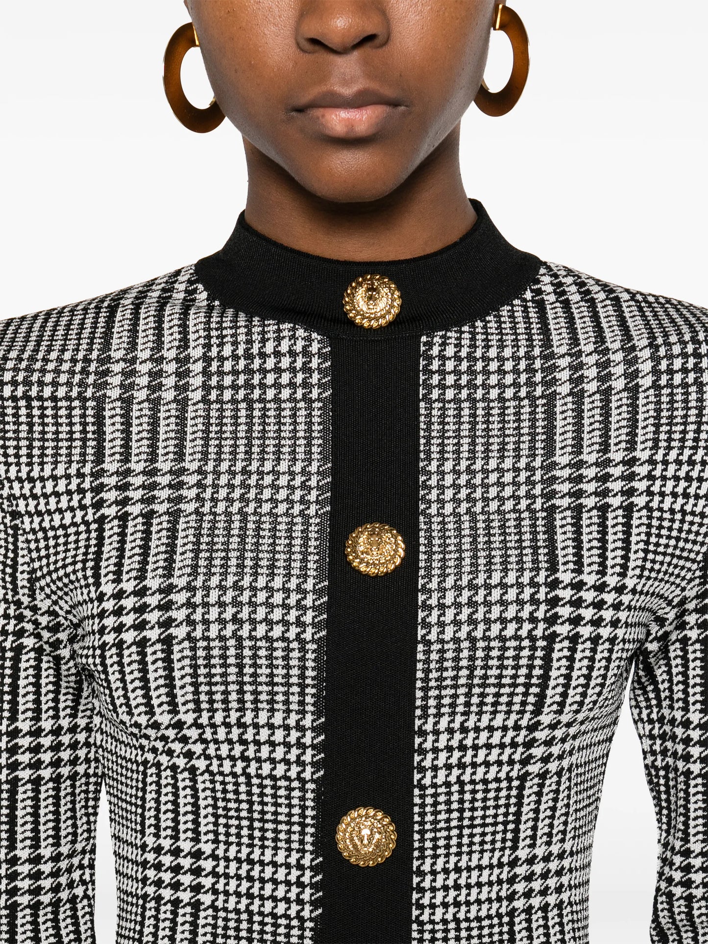 button-embellishment mini dress