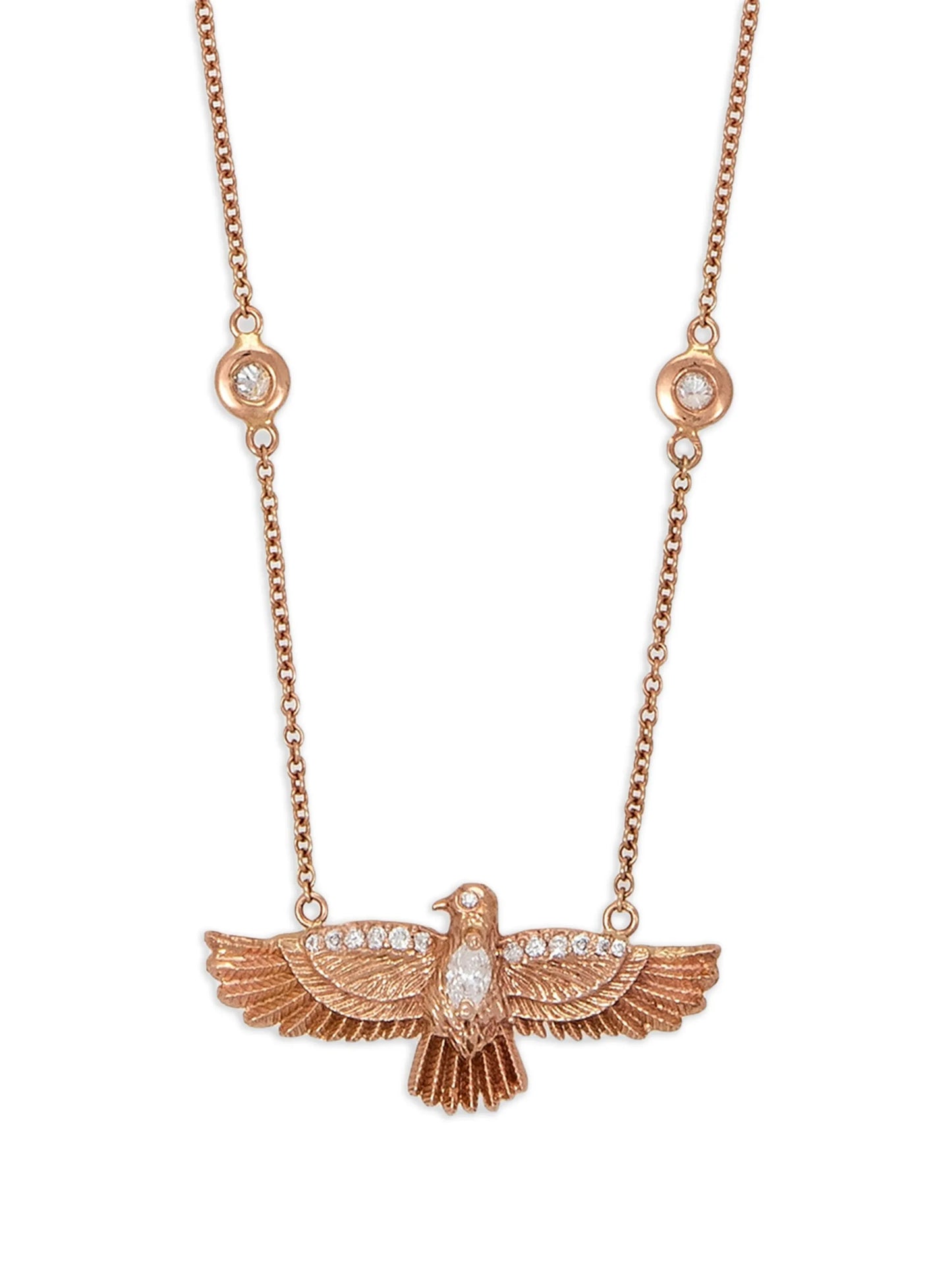 14K Yellow Gold Thunderbird Diamond necklace