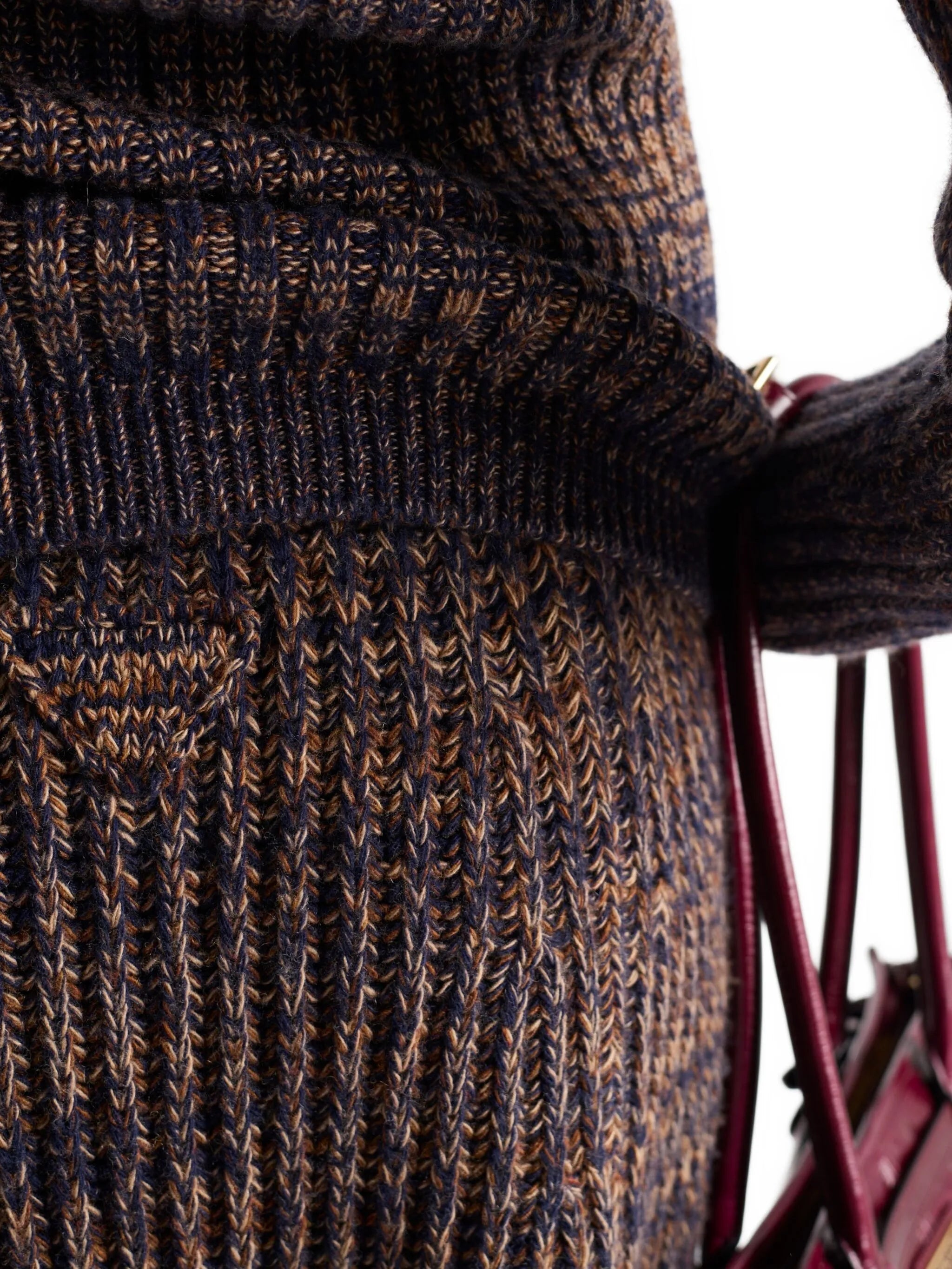 ribbed flared knit midi skirt