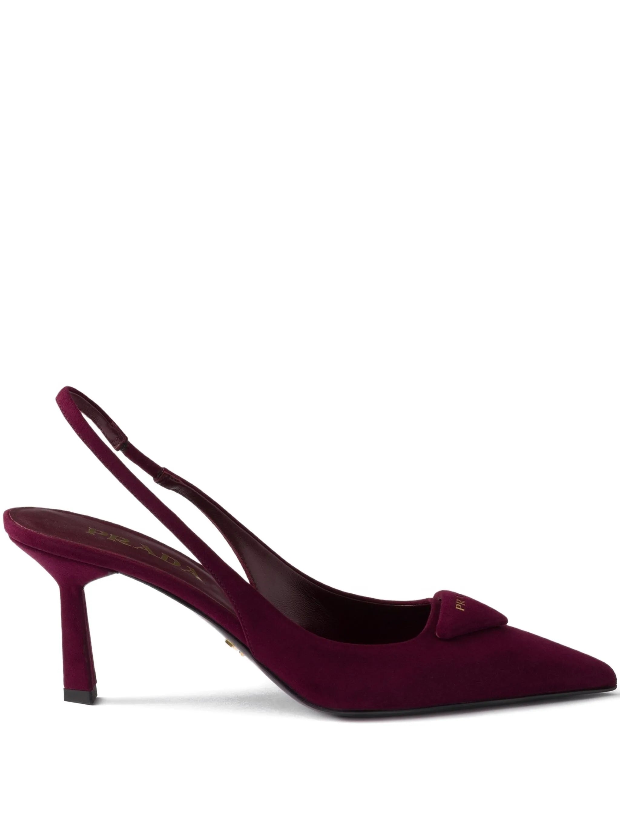 75mm slingback triangle-logo pumps