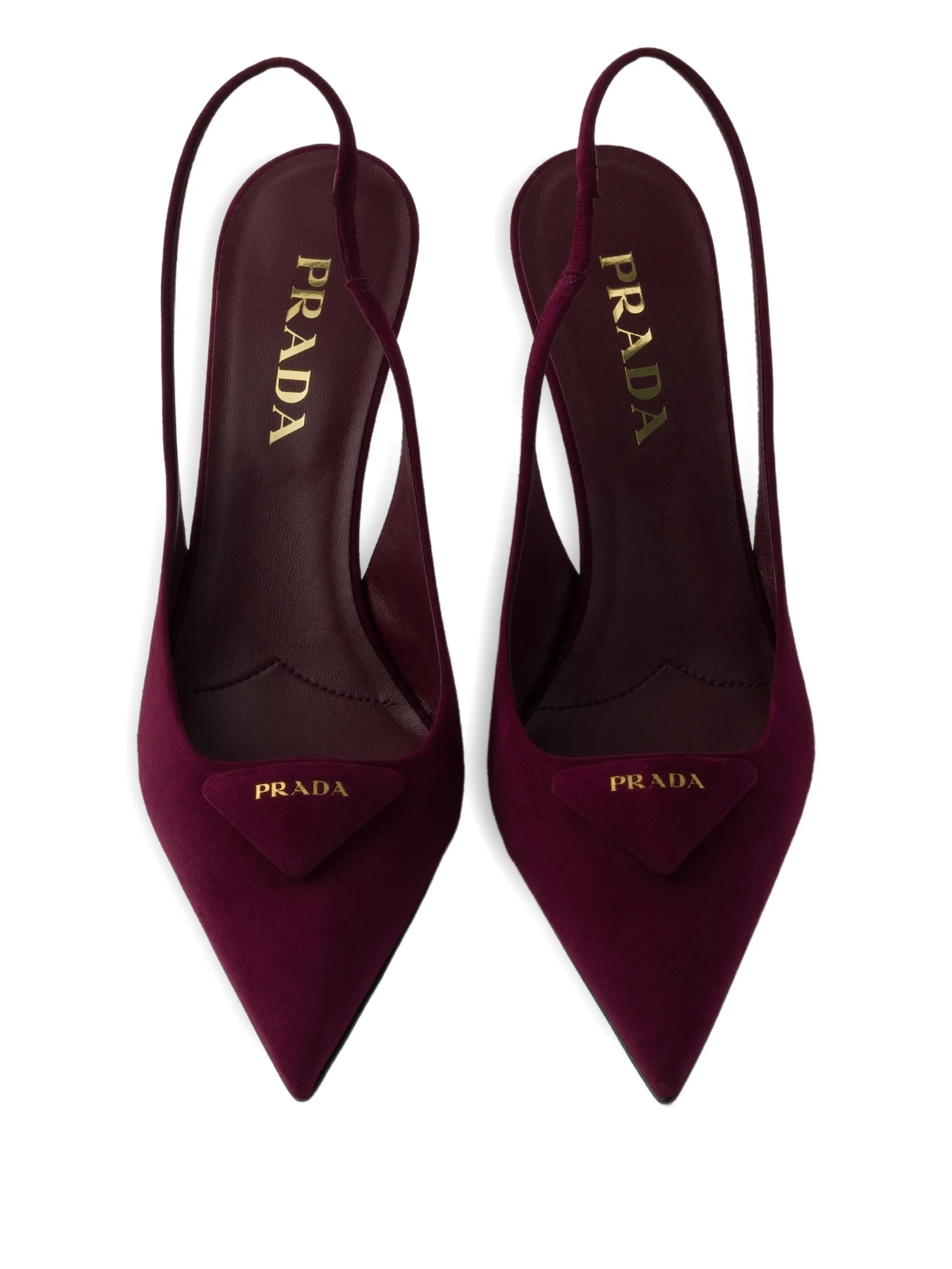 75mm slingback triangle-logo pumps