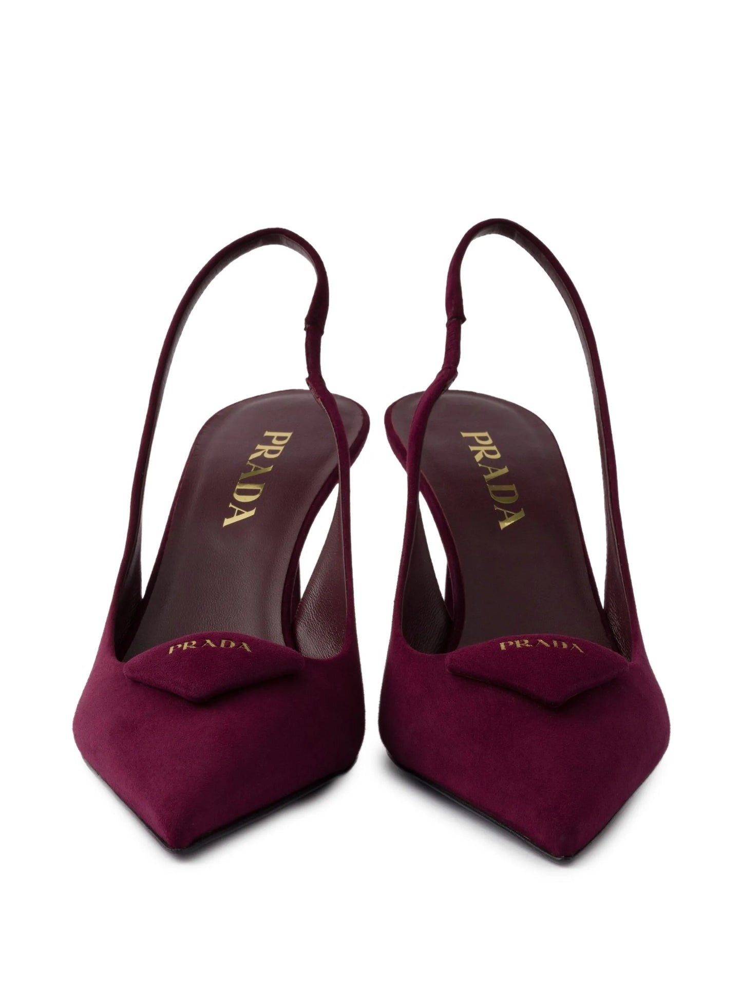 75mm slingback triangle-logo pumps