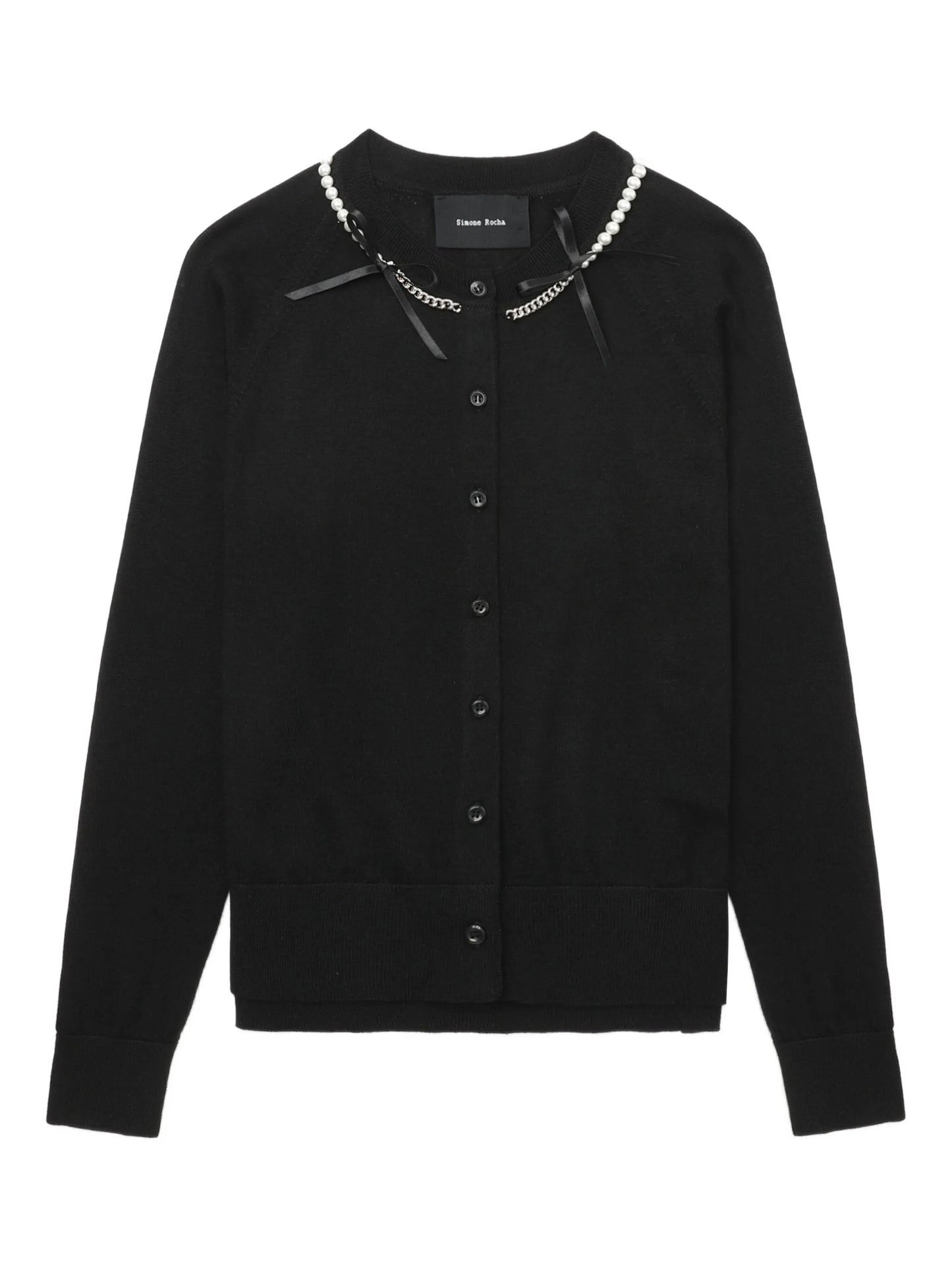 pearl-chain cardigan