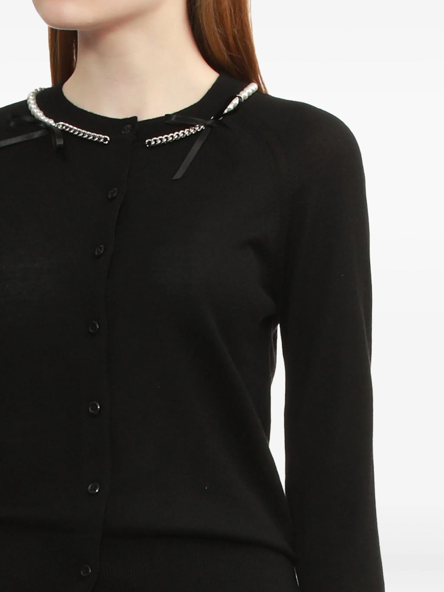 pearl-chain cardigan