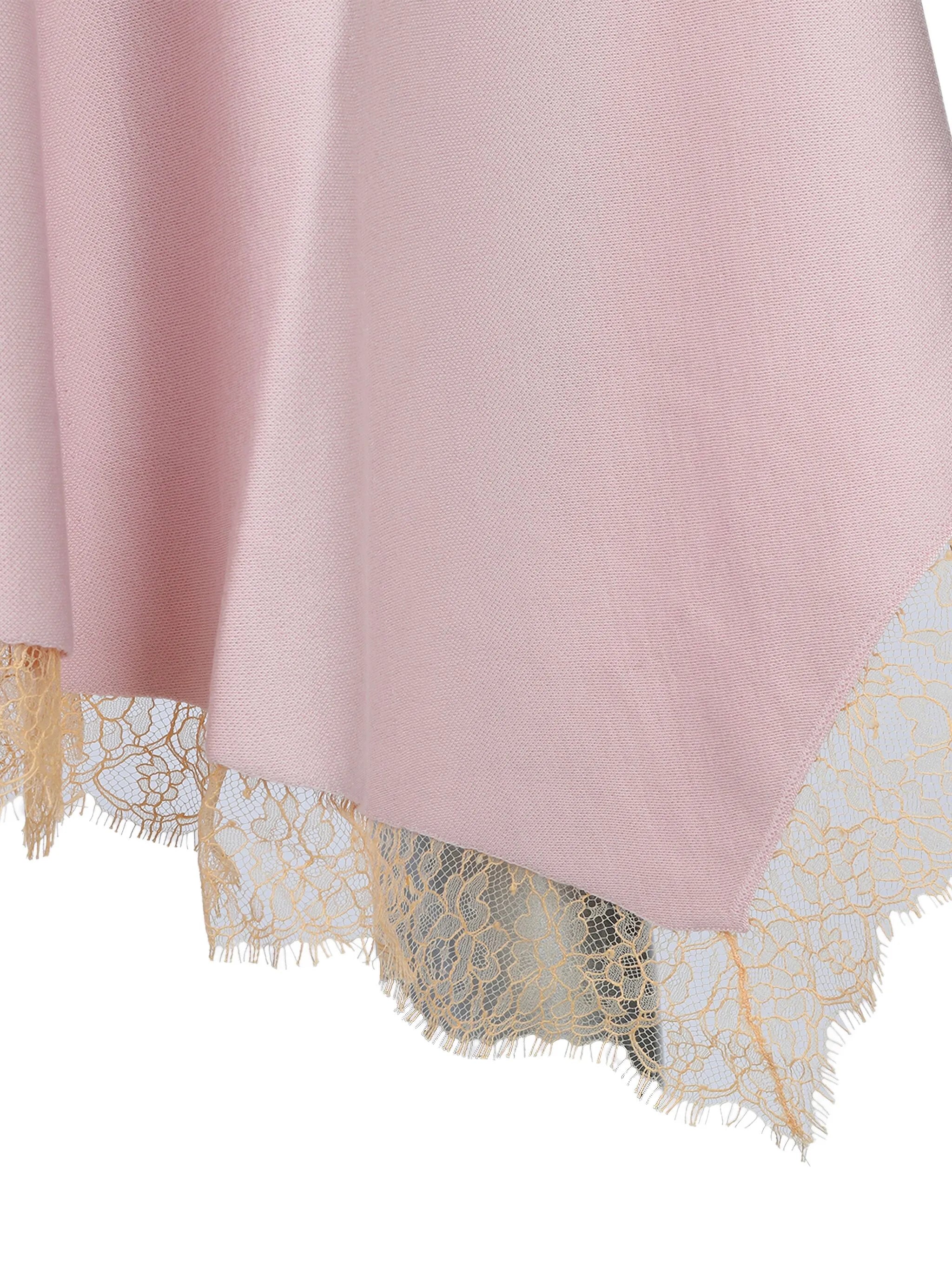 lace-trimmed sleeveless midi dress