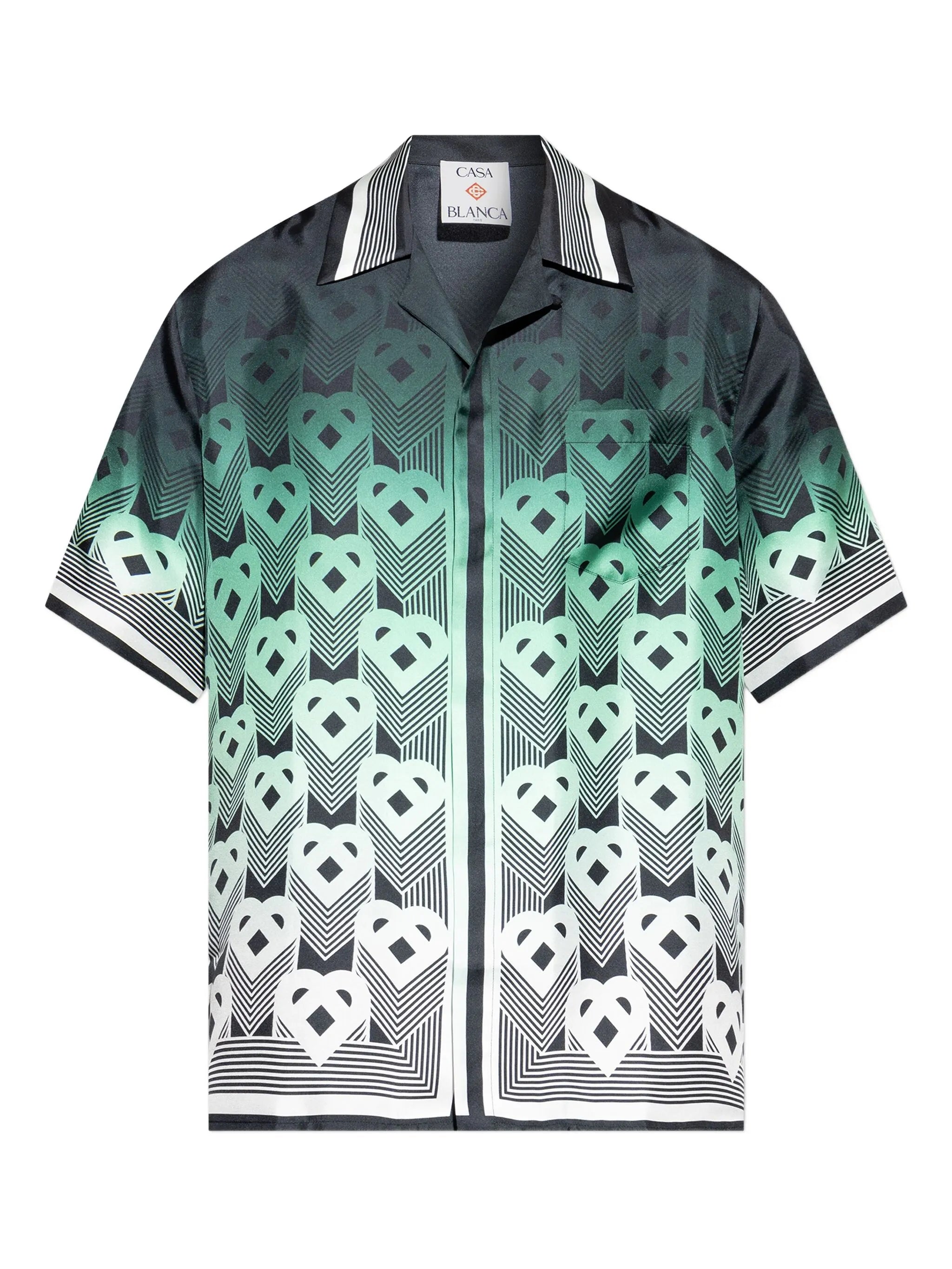 monogram gradient silk shirt
