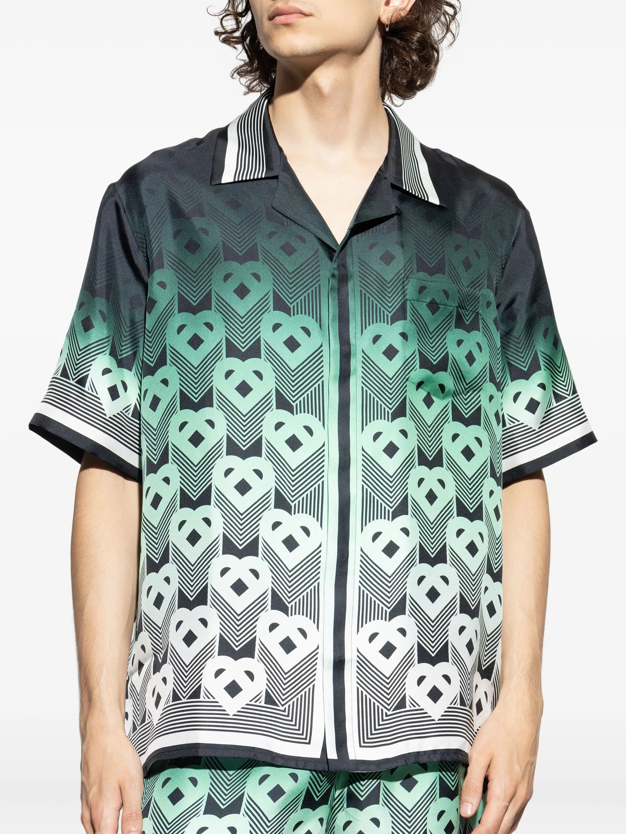 monogram gradient silk shirt