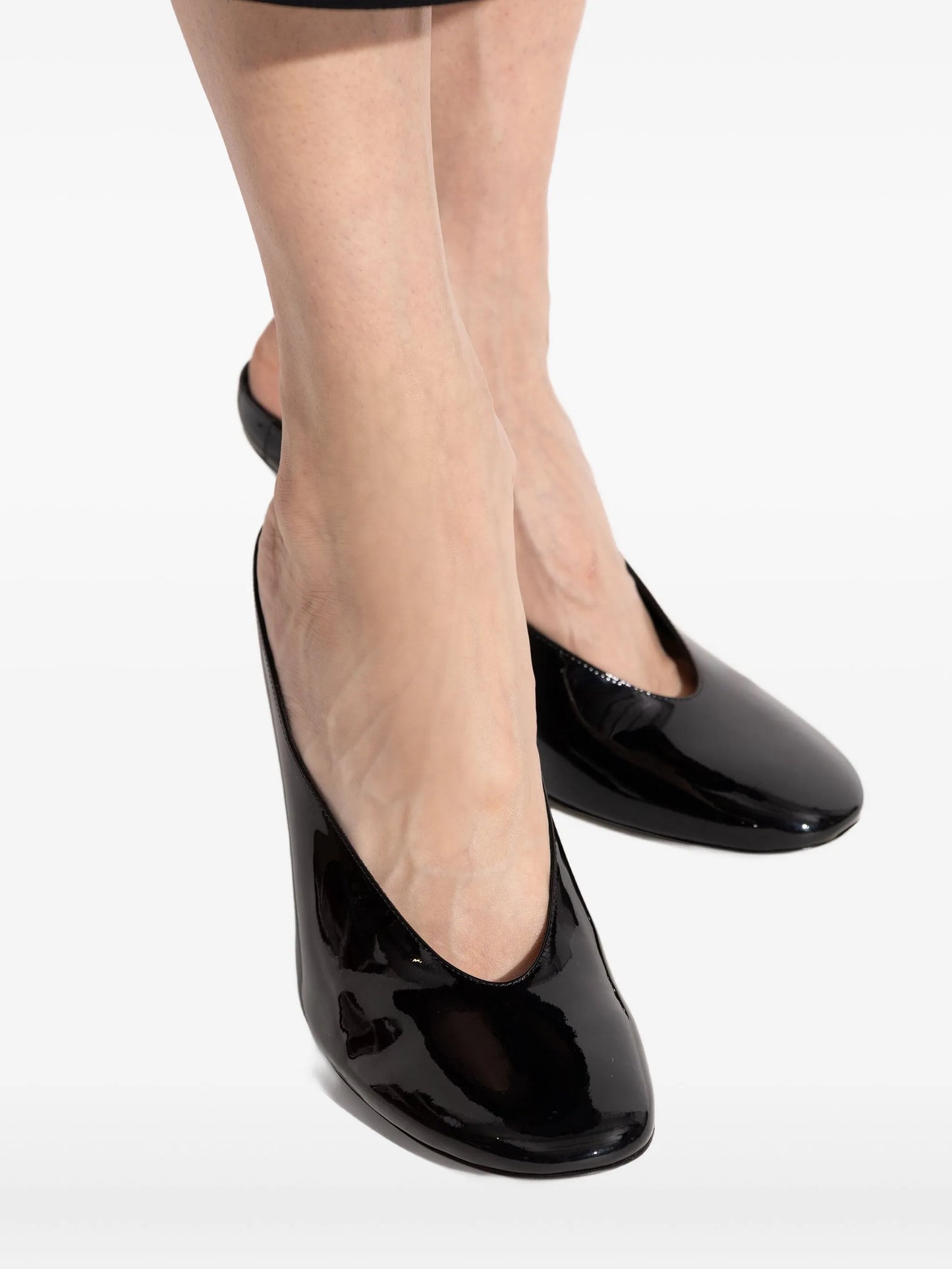 100mm patent-leather mules