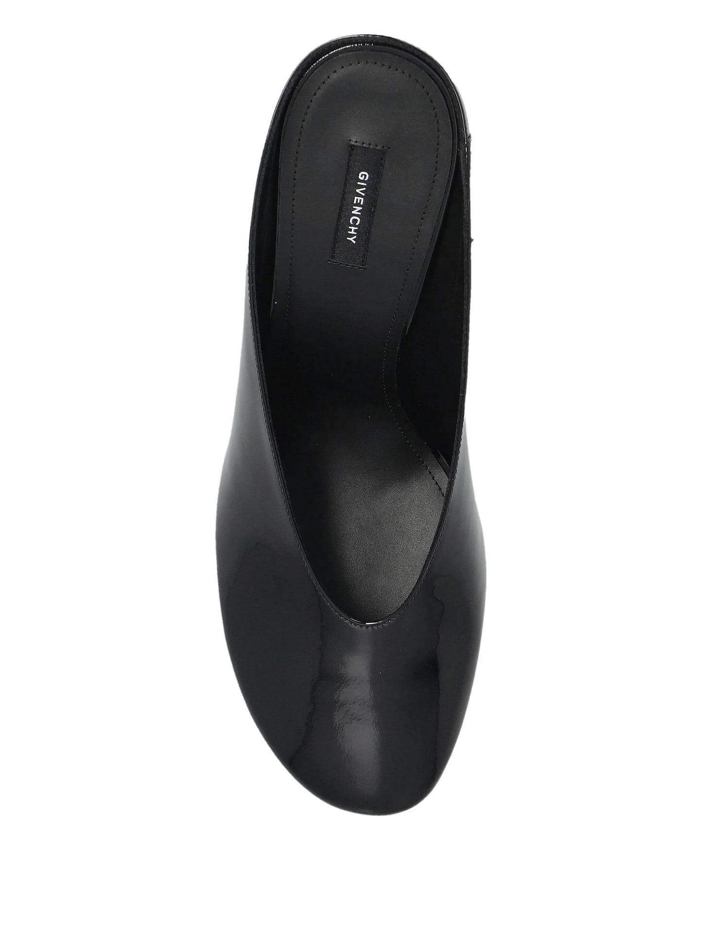 100mm patent-leather mules