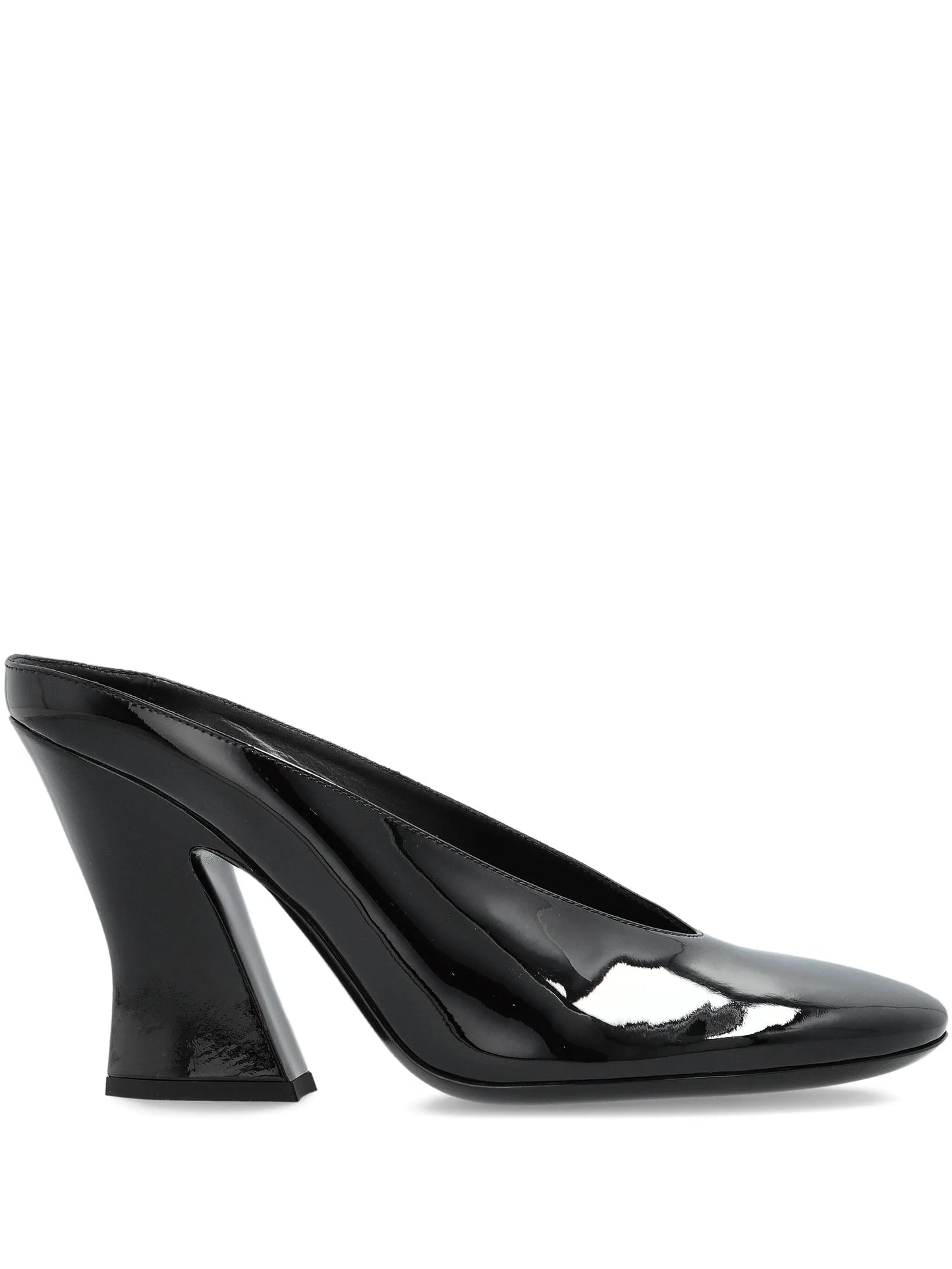 100mm patent-leather mules