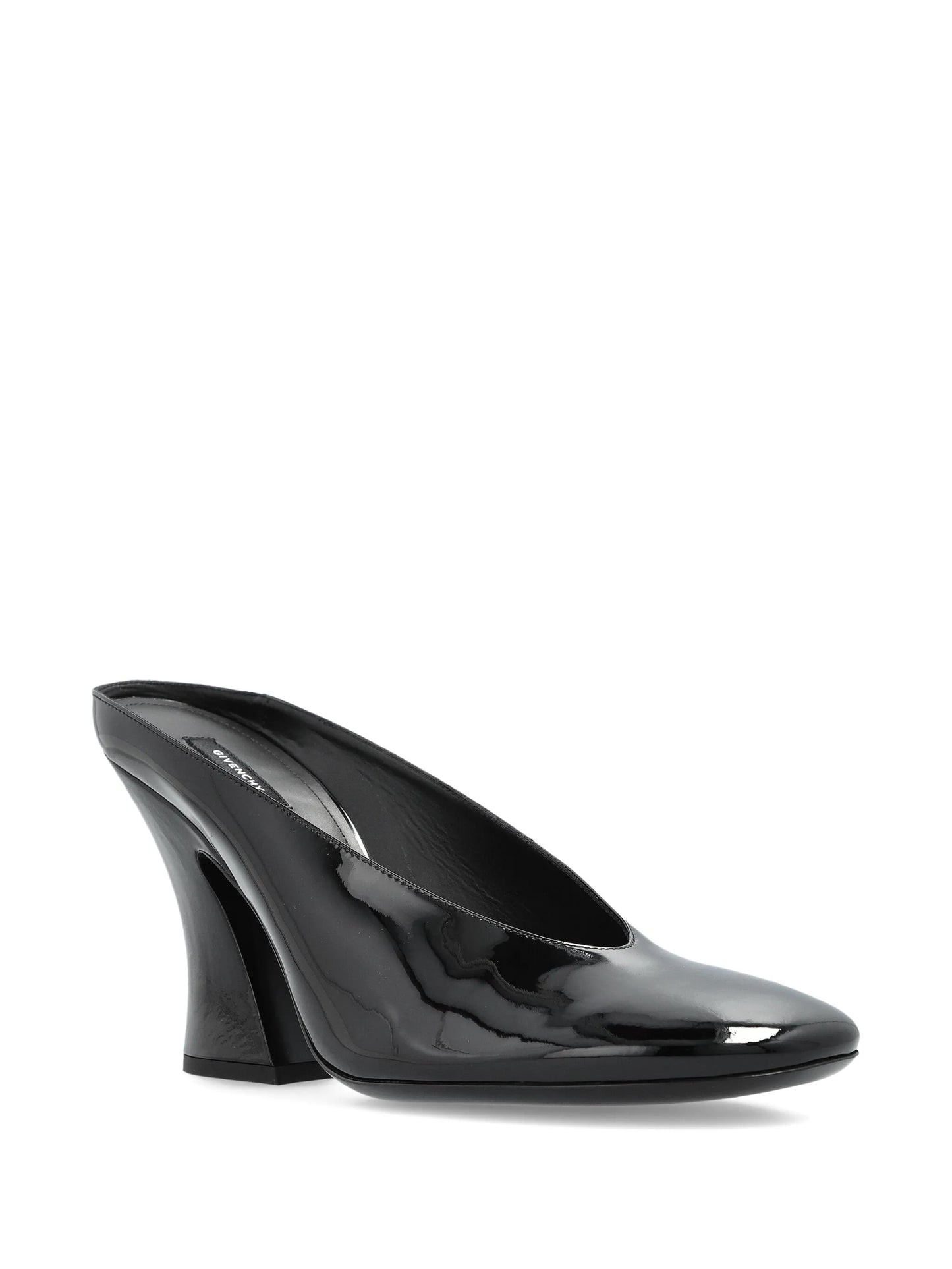 100mm patent-leather mules