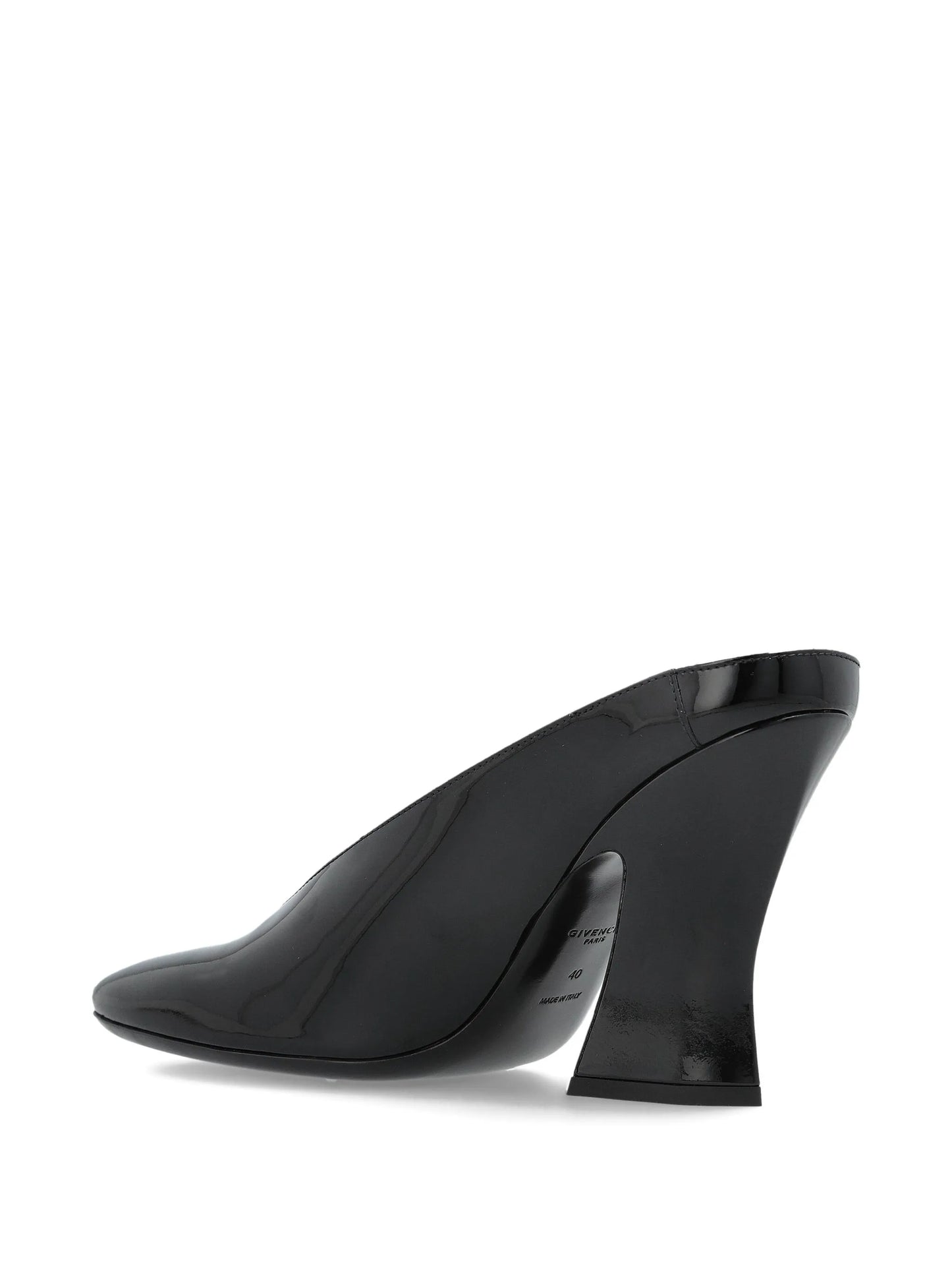 100mm patent-leather mules