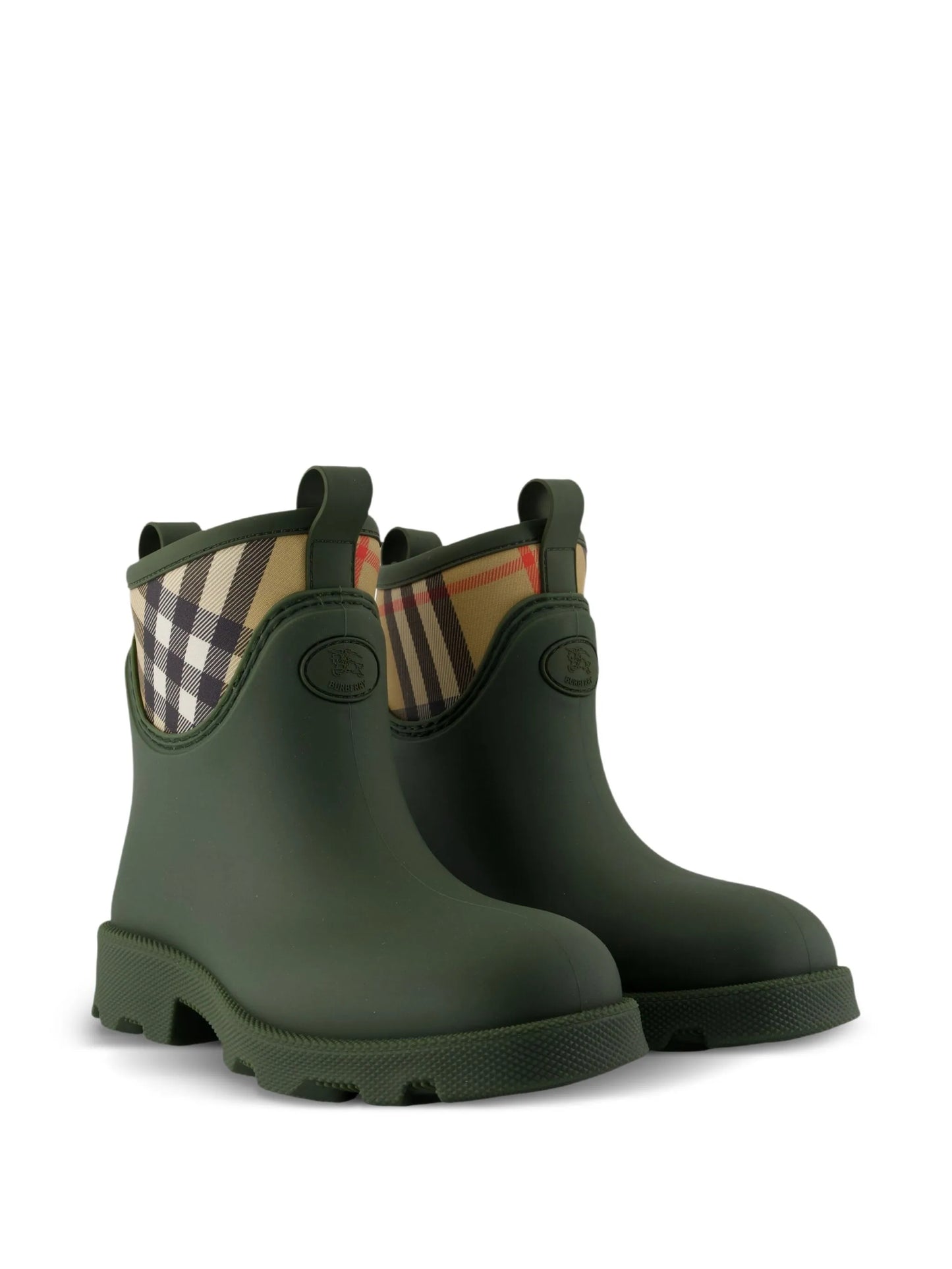 signature-check rain boots