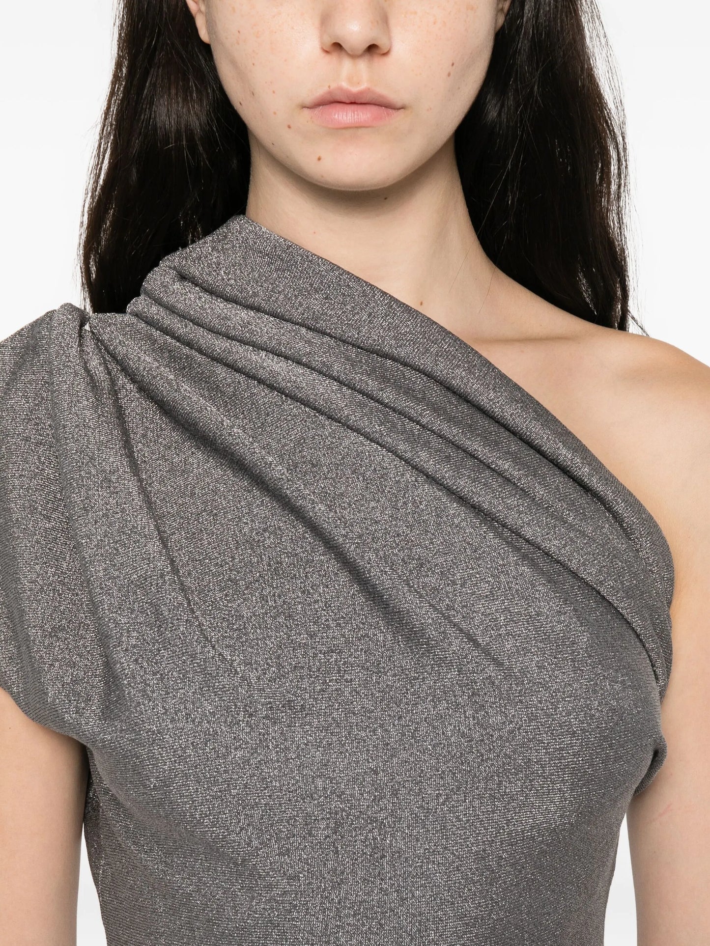 one-shoulder ruffled top