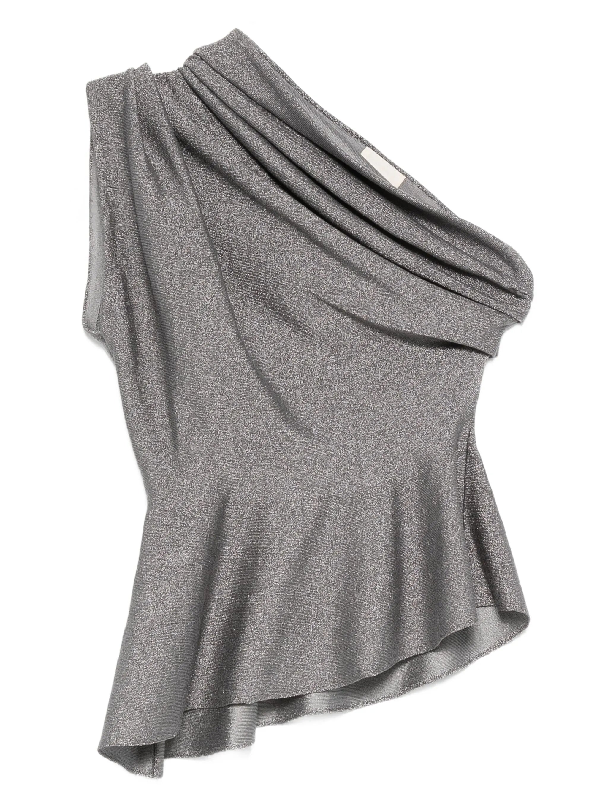 one-shoulder ruffled top