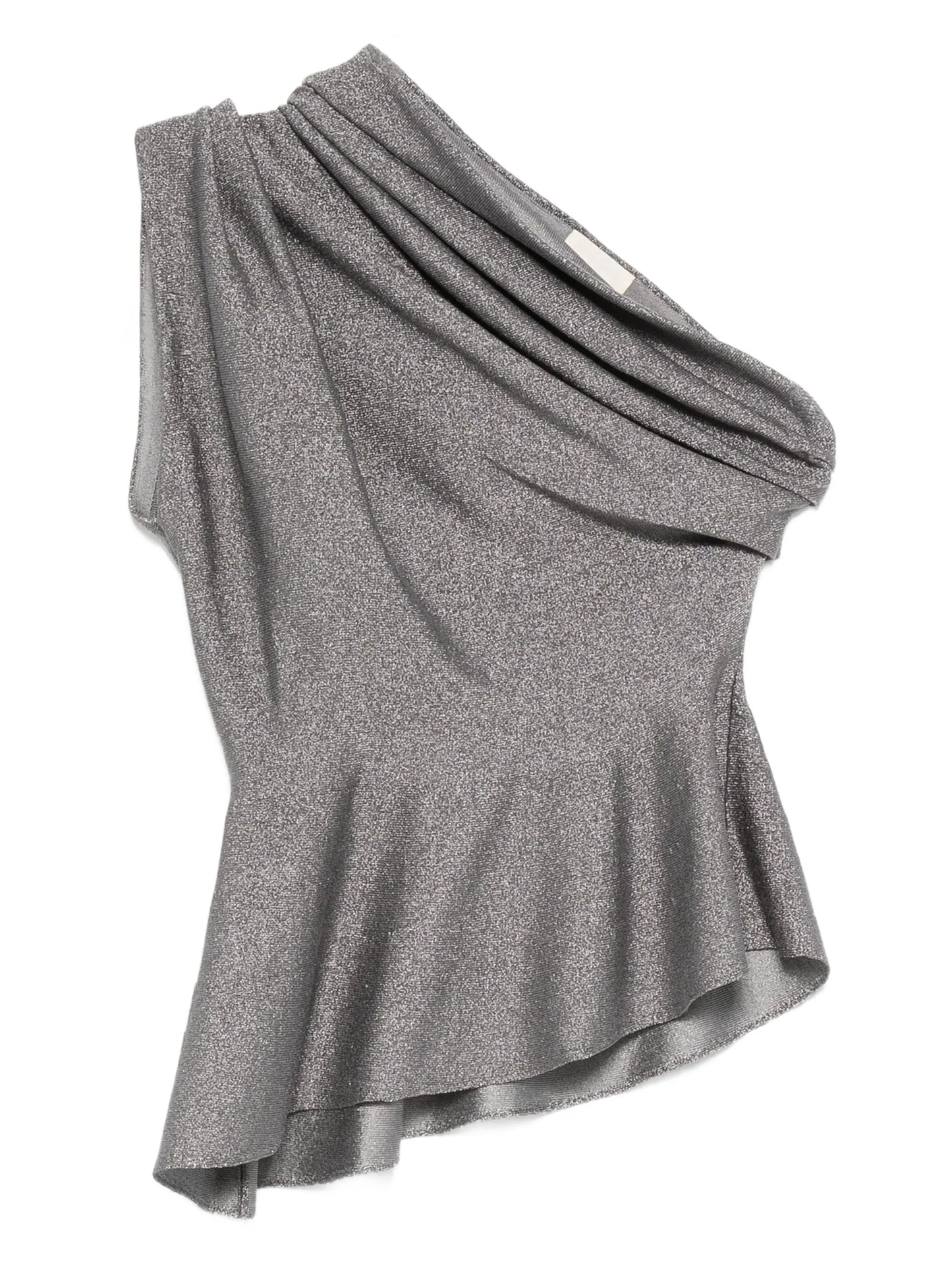 one-shoulder ruffled top