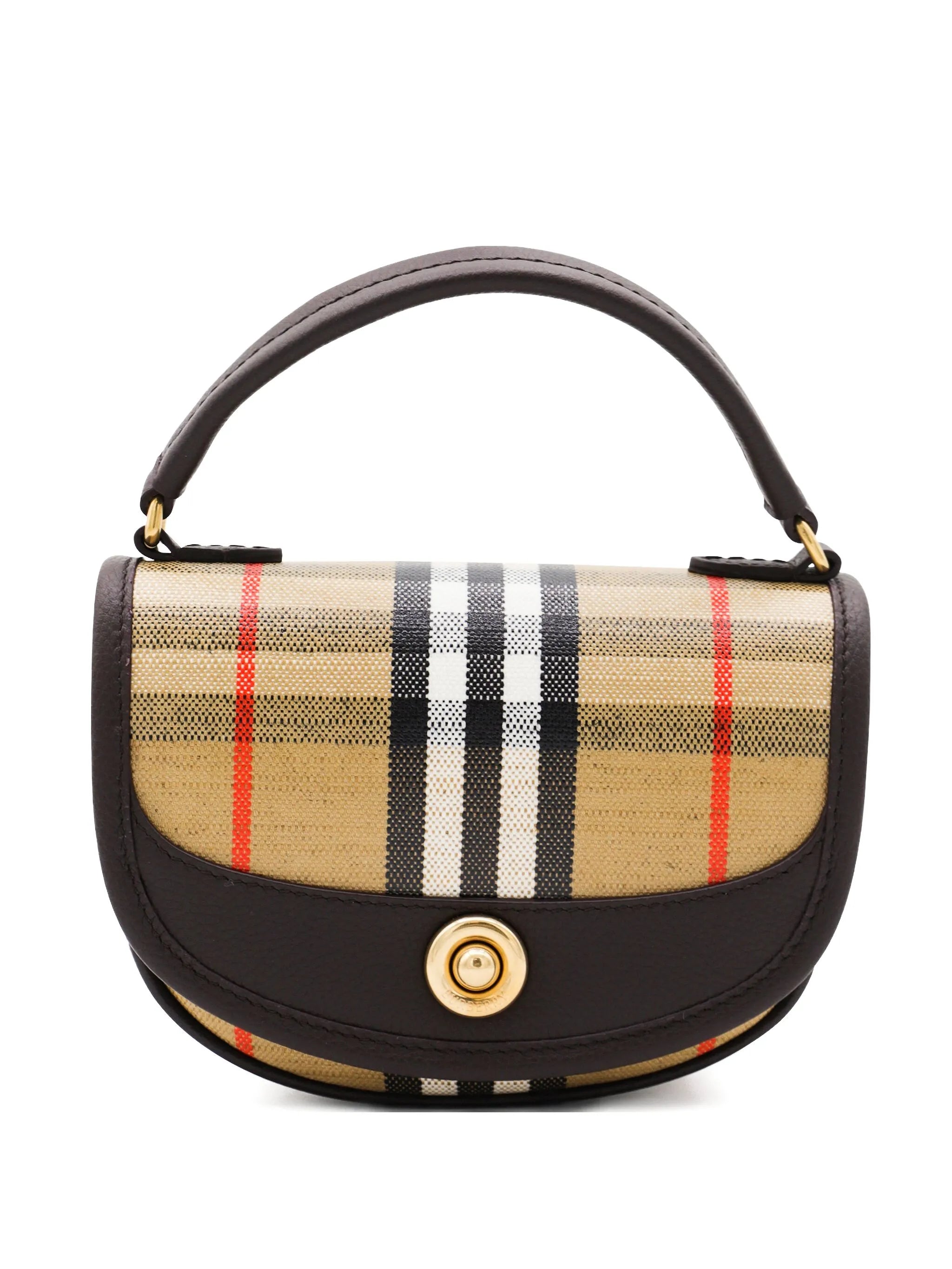 check-pattern top-handle bag