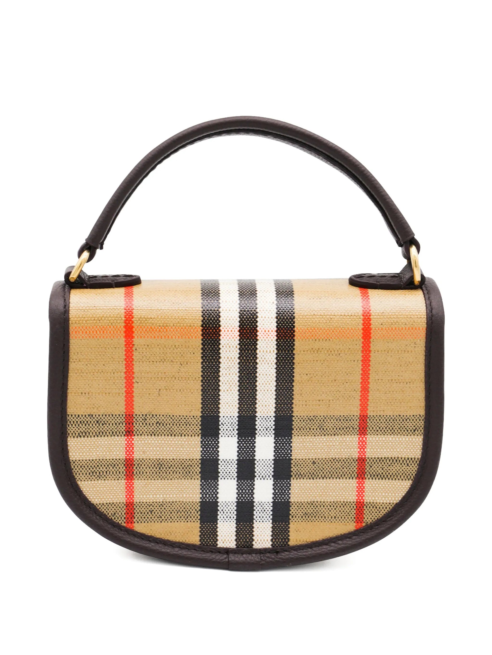 check-pattern top-handle bag