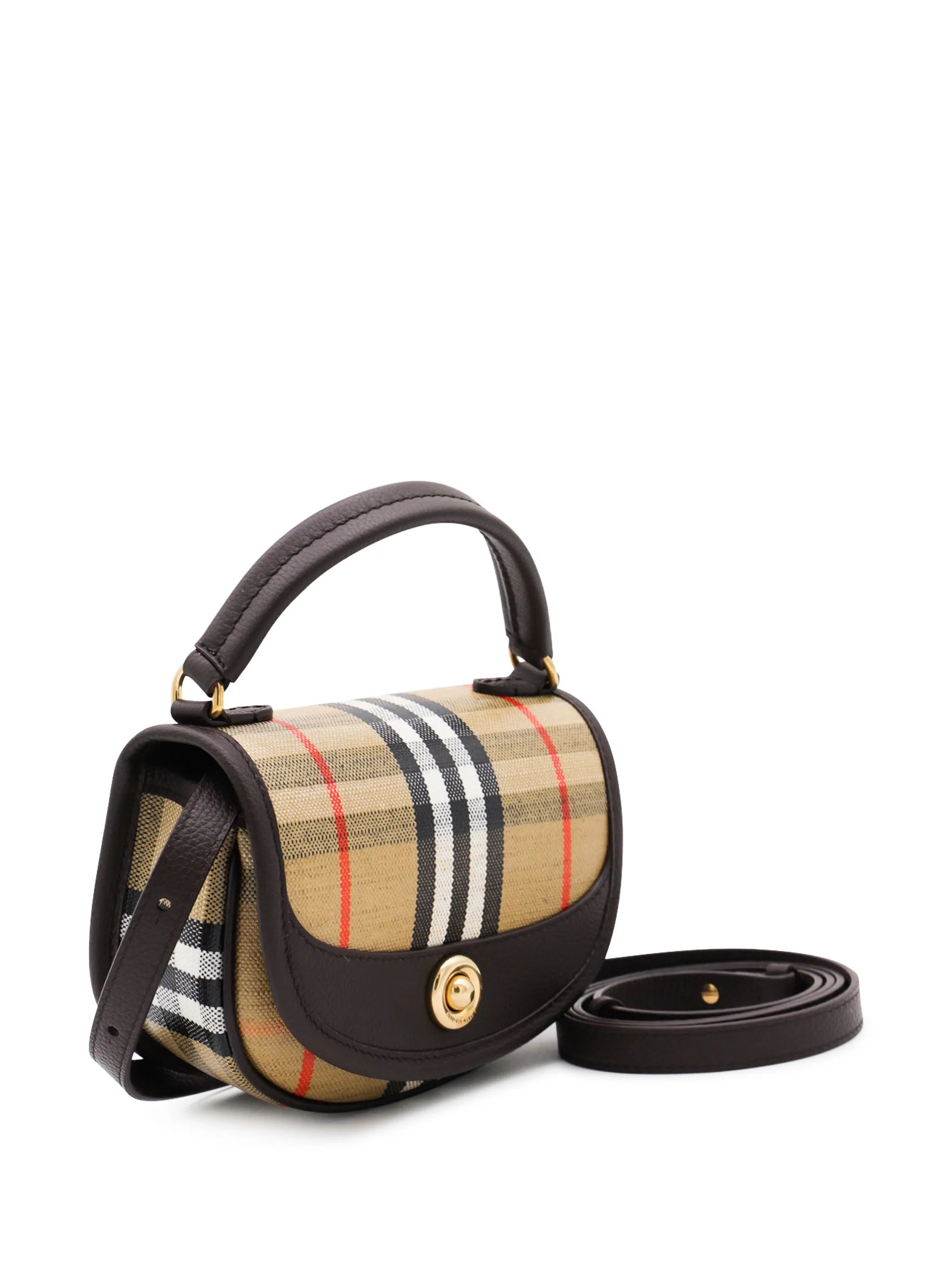 check-pattern top-handle bag