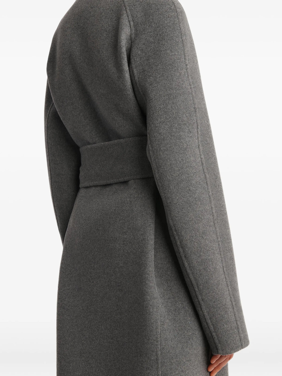 belted wool single-breasted coat