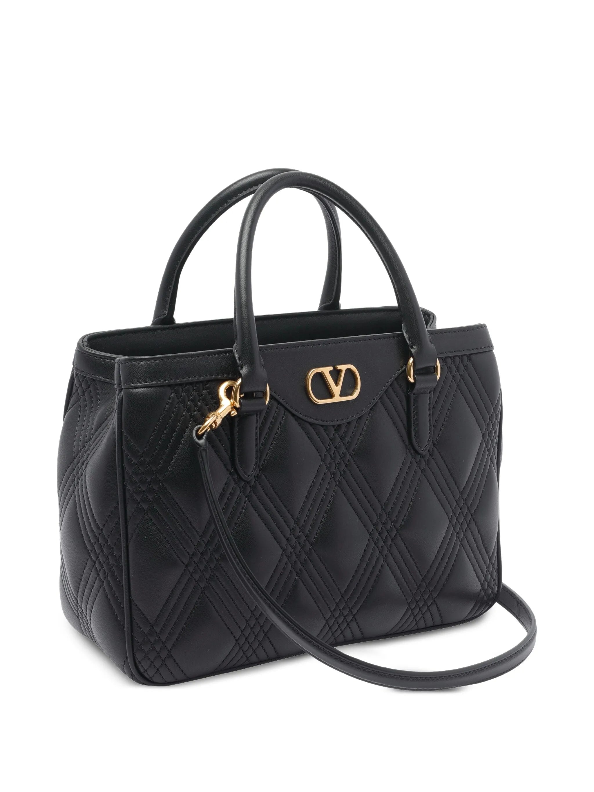 VLogo quilted leather handbag