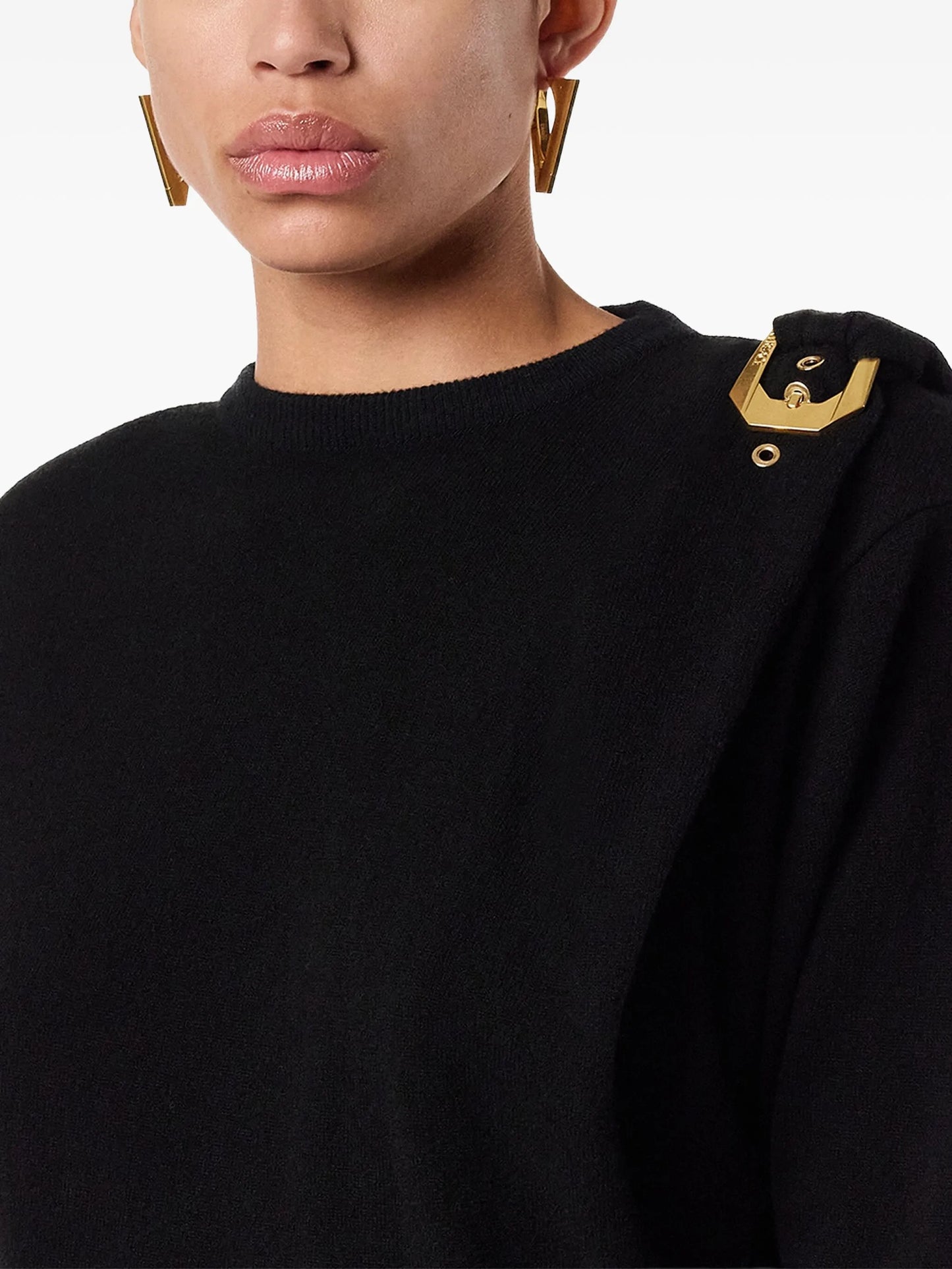 wool buckle sweater